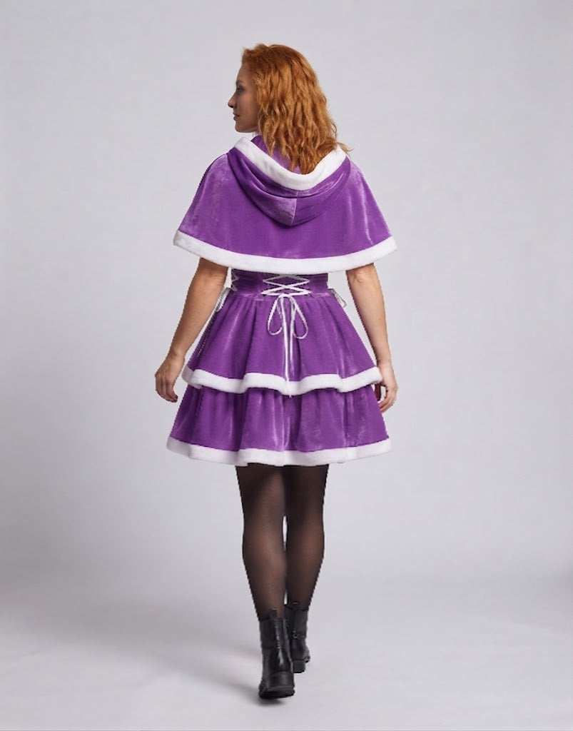 Women's festive dress with hood and ruffles Chichicherry