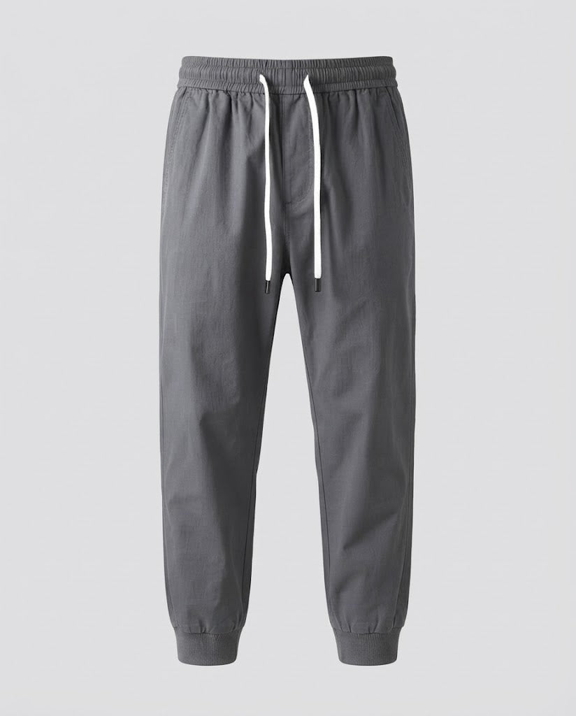 Men's Lightweight Elastic Jogger Pants with Drawstring and Ankled Hem Chichicherry