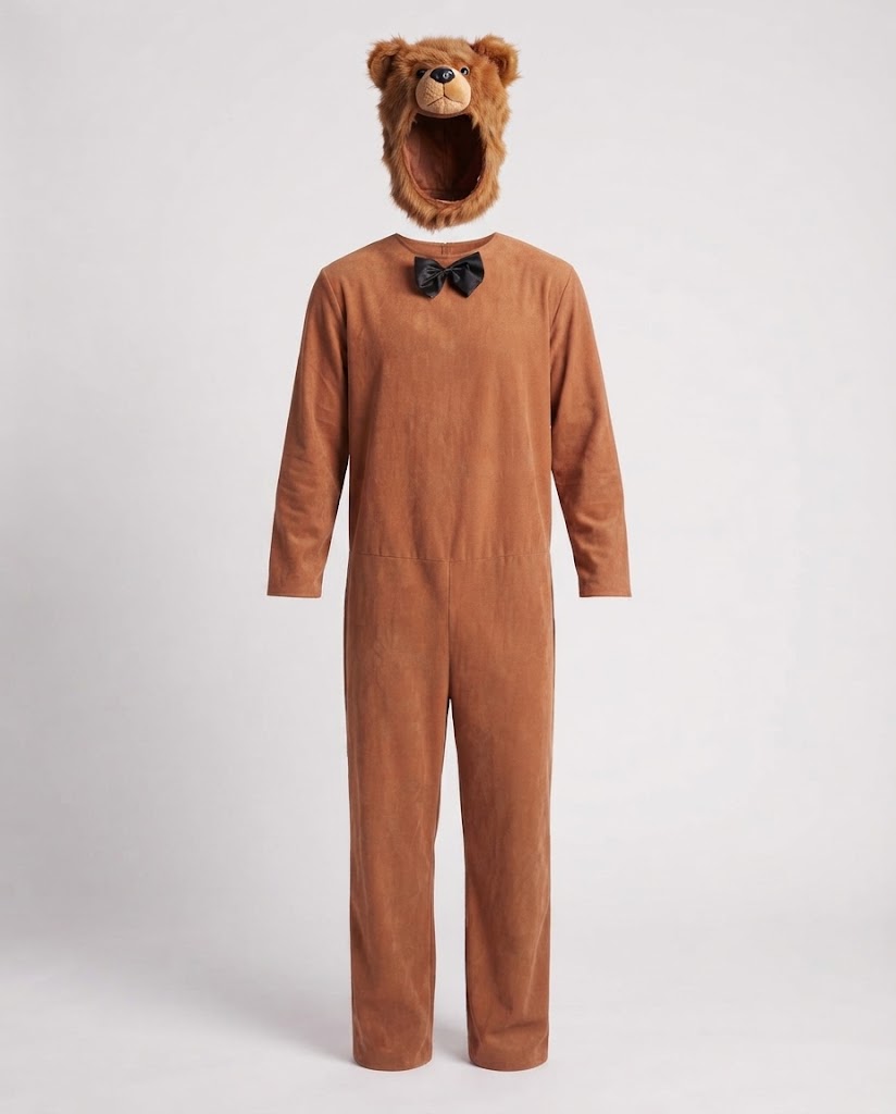 Men's cozy bear costume with lChichicherryensechter mask Chichicherry
