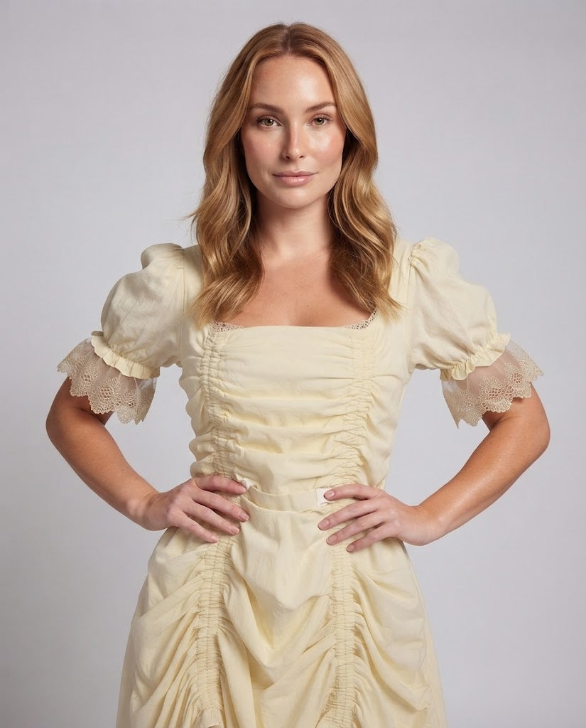 Women’s dress with ruffles and lace trim Chichicherry