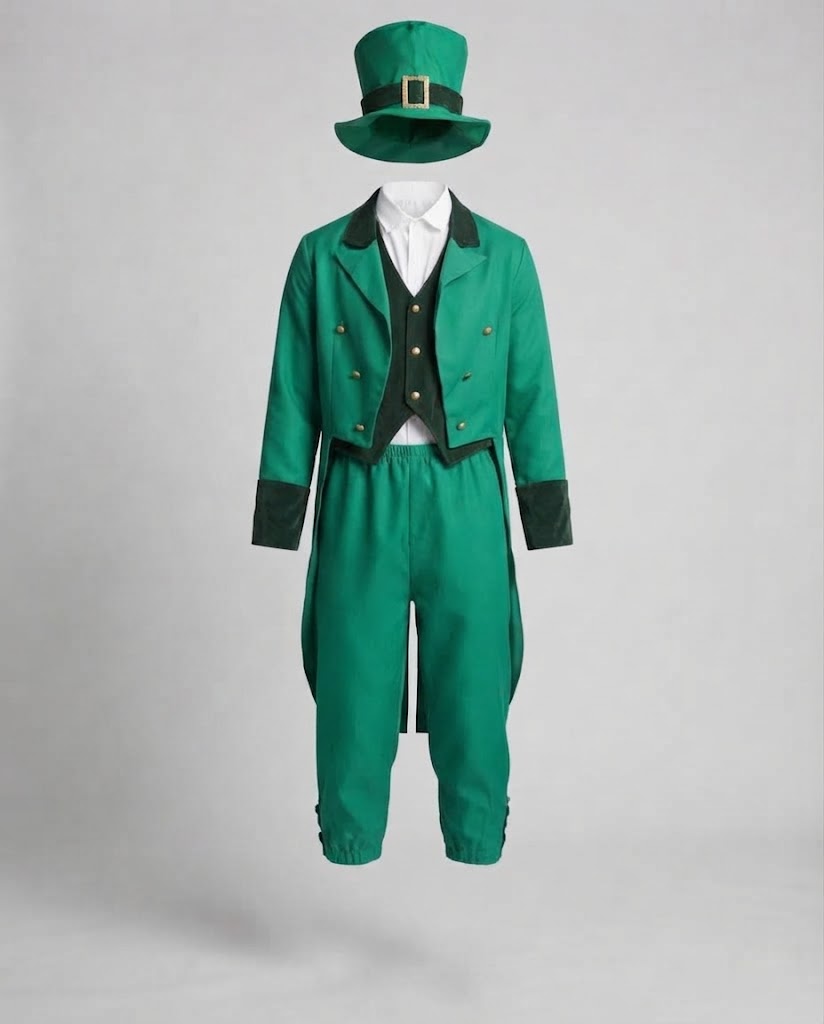 Men's elegant Leprechaun costume with cheerful hat and detailed Chichicherry jacket Chichicherry