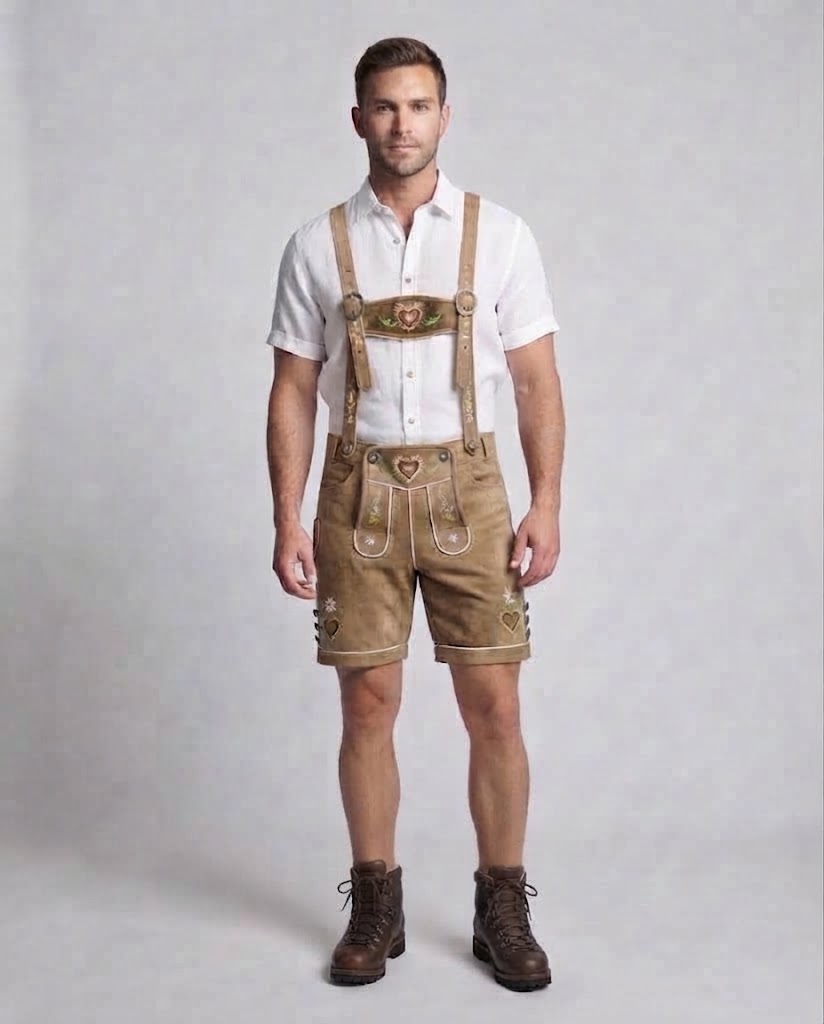 Men's traditional folk costume shorts with detailed embroidery Chichicherry