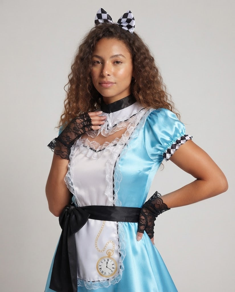 Women’s imaginative costume as Alice in Wonderland Chichicherry