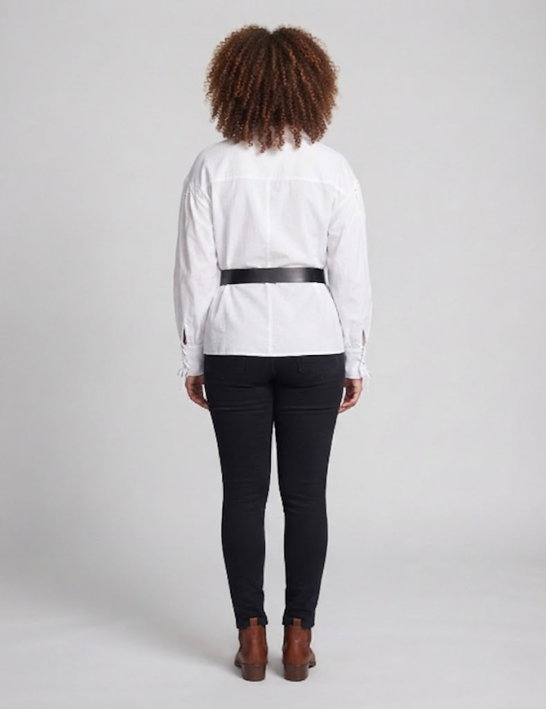 Women's Historical Leather Hip with Lacing and Belt Chichicherry