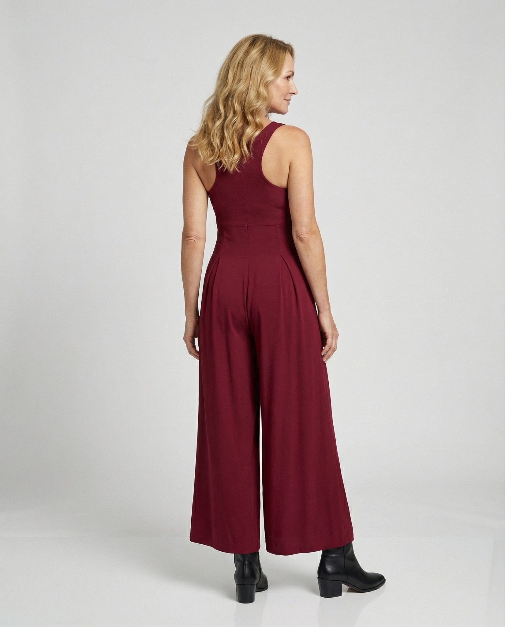 Elegant jumpsuit women's sleeveless with wide leg - Chichicherry