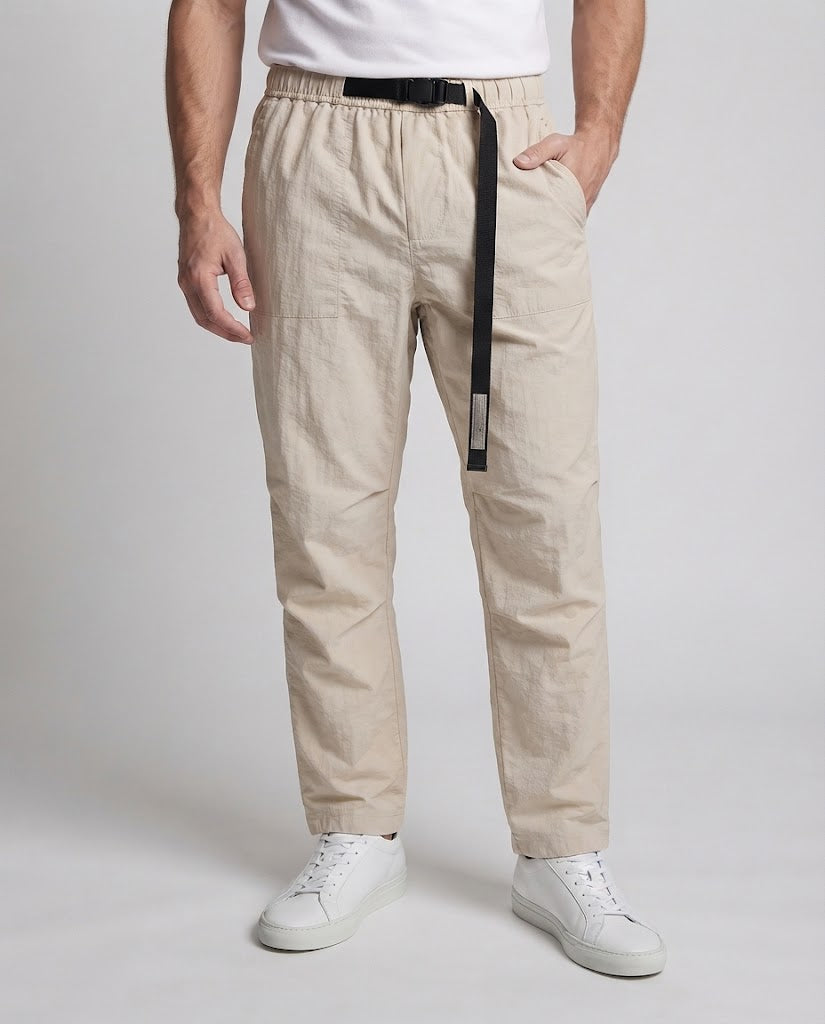 Men's Lightweight Technical Cargo Pants with Elastic Waistband and Belt Closure Chichicherry
