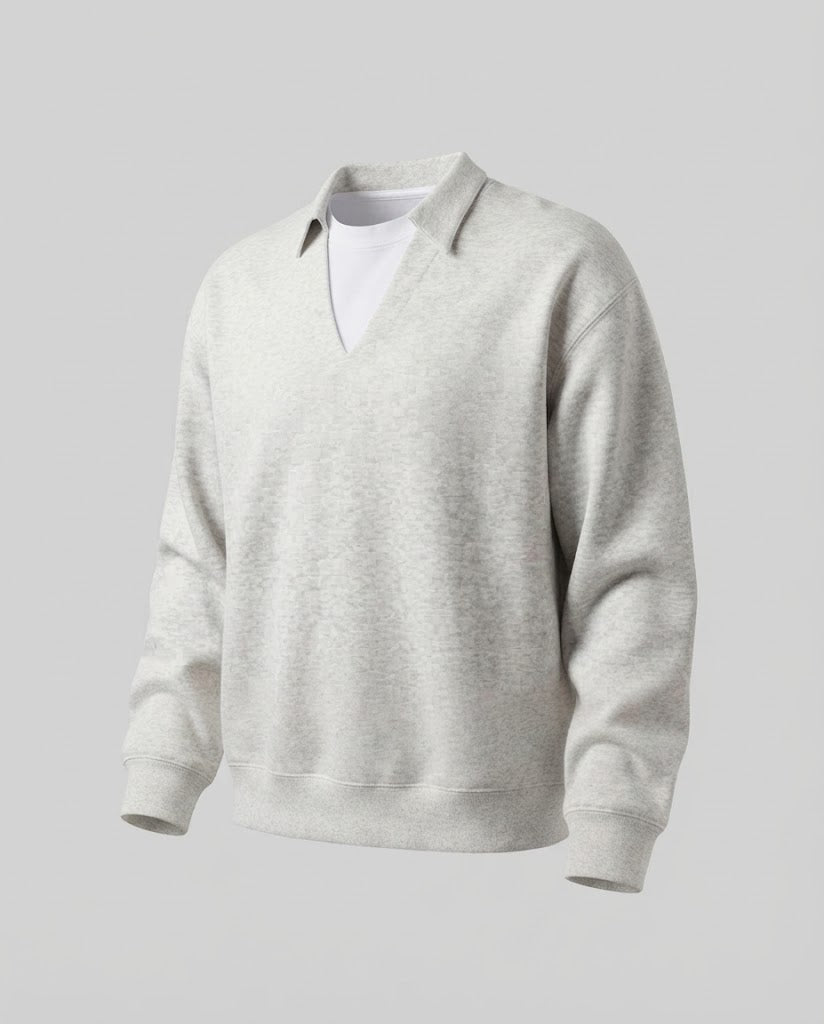 Ladies' casual and elegant sweatshirt with shirt collar Chichicherry