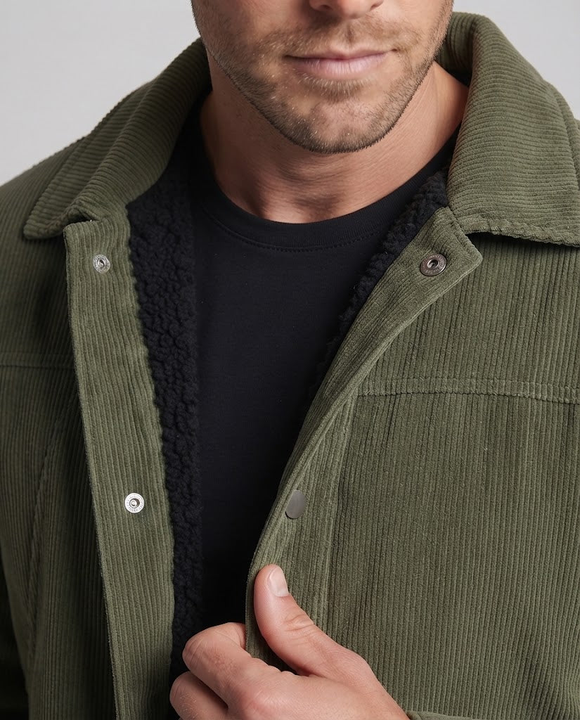 Men's Soft Cord Jacket with Teddy Lining Chichicherry