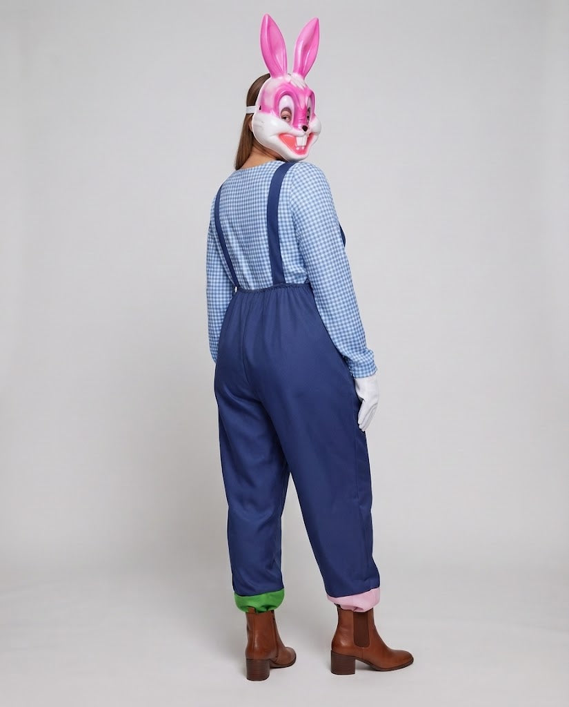 Women's costume for Carnival with bunny mask and overalls Chichicherry