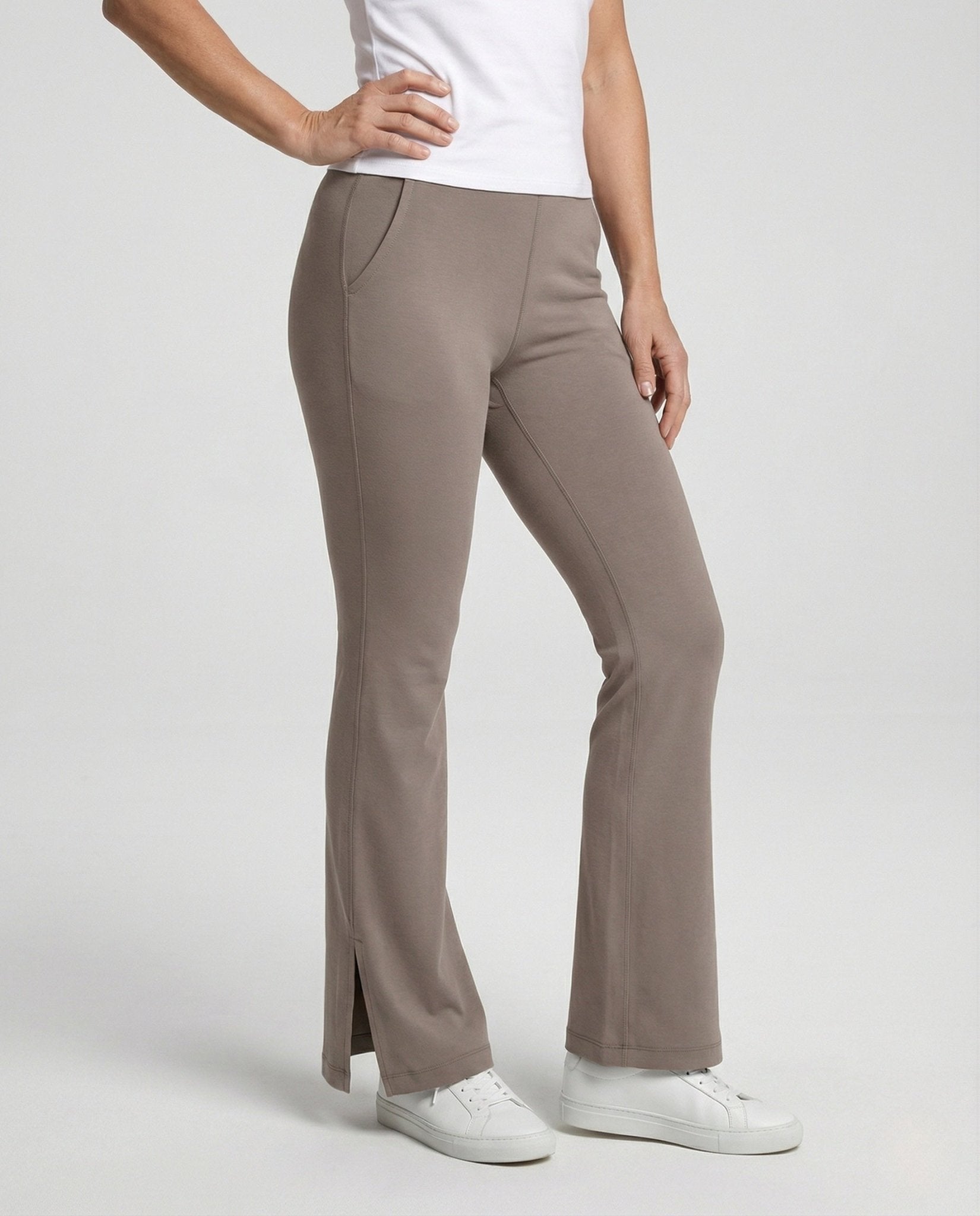 Flared Trousers Women Jersey High Waist - Chichicherry