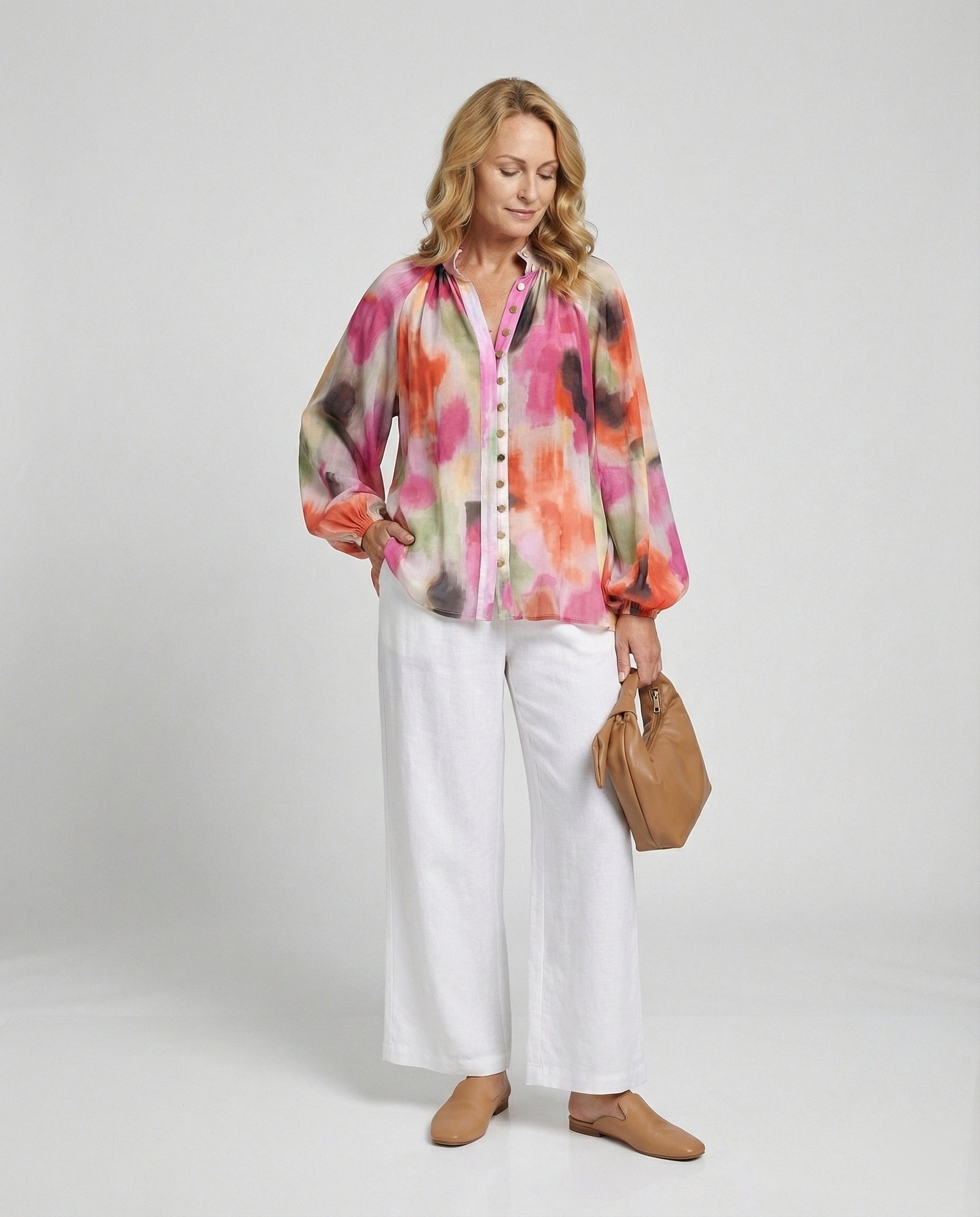 Women Chiffon Blouse Top Elegant