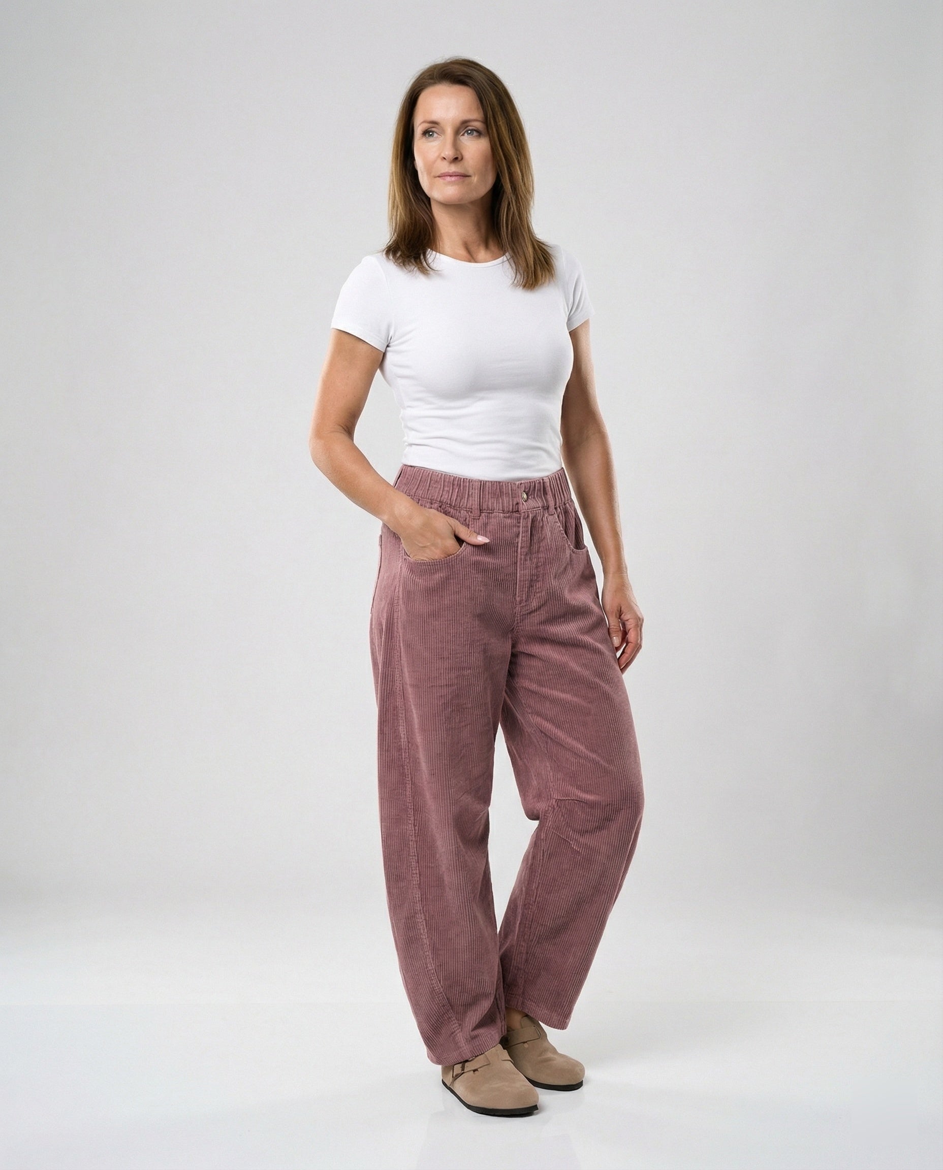 Ladies corduroy pants ladies wide high waist