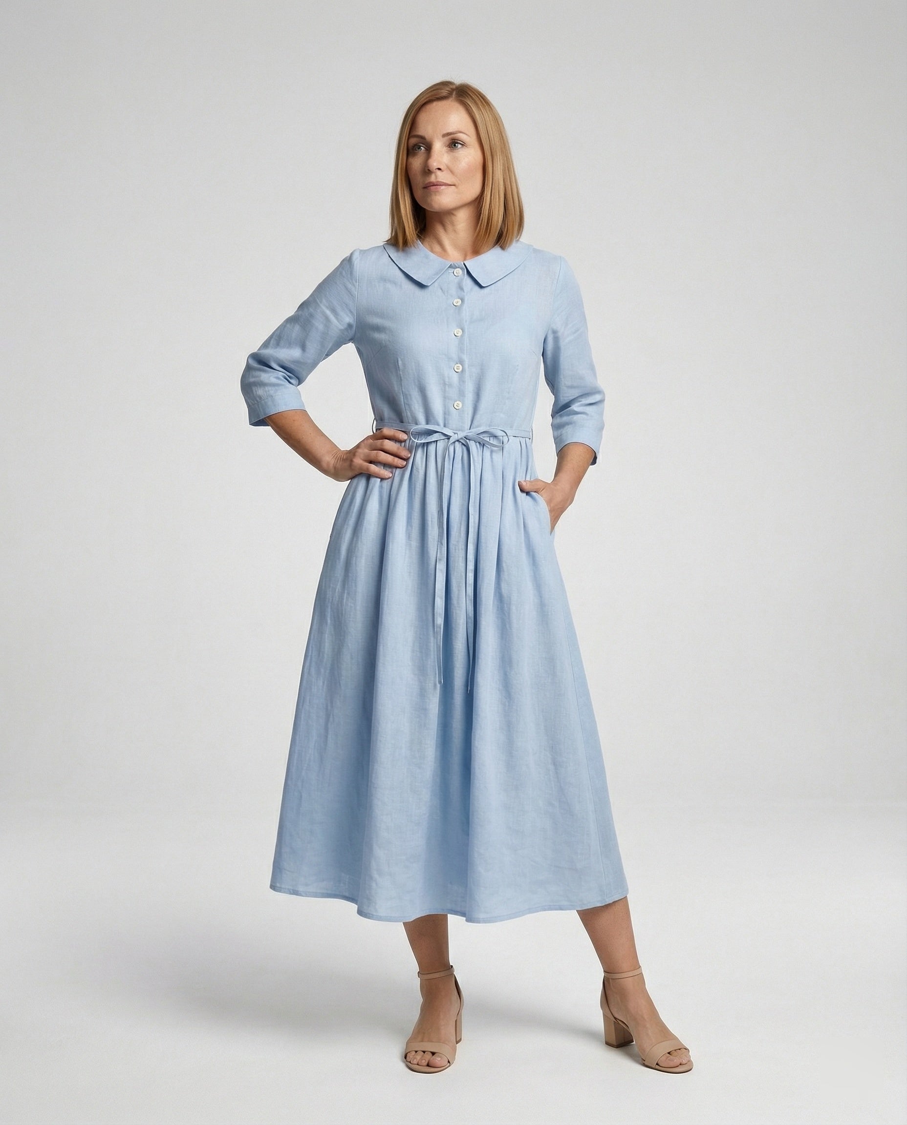 Ladies' Maxi Dress Shirt Dress Daisy