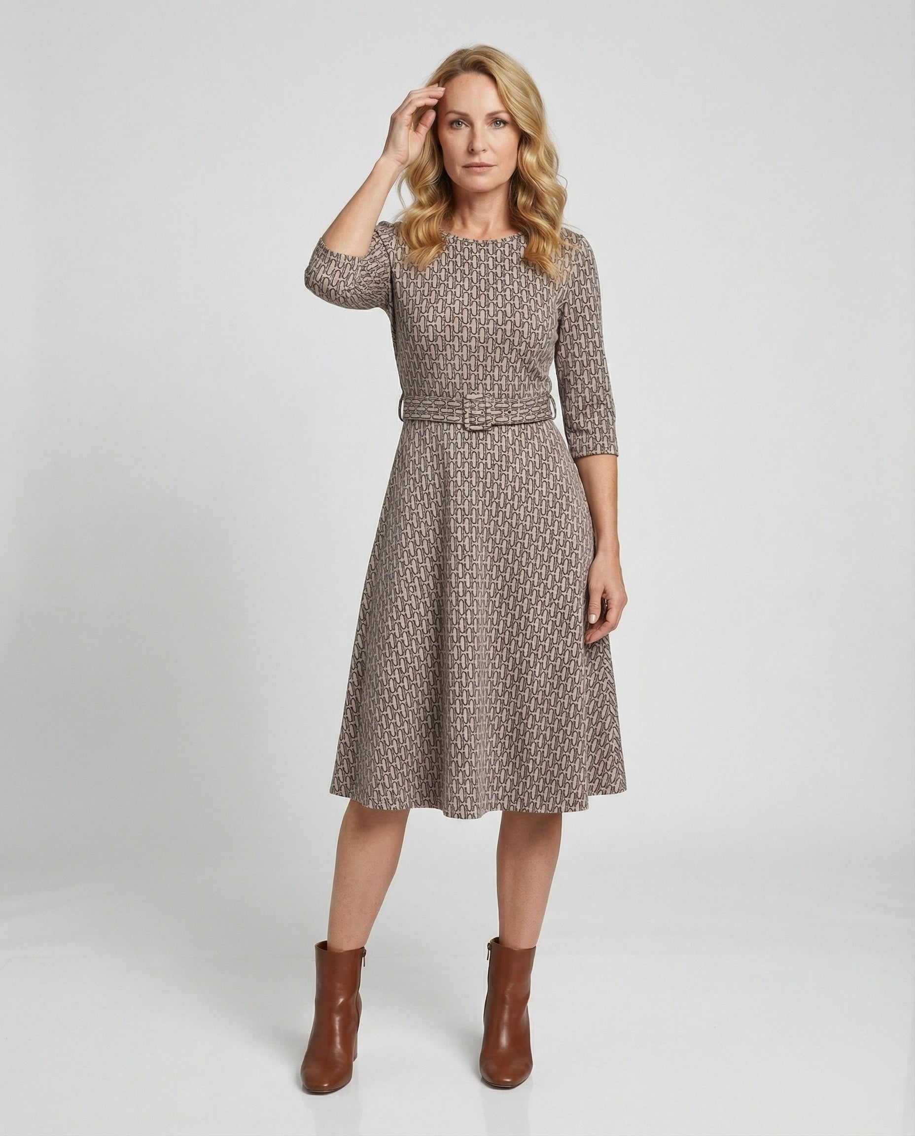 Women Midi Dress A-Line Elegant