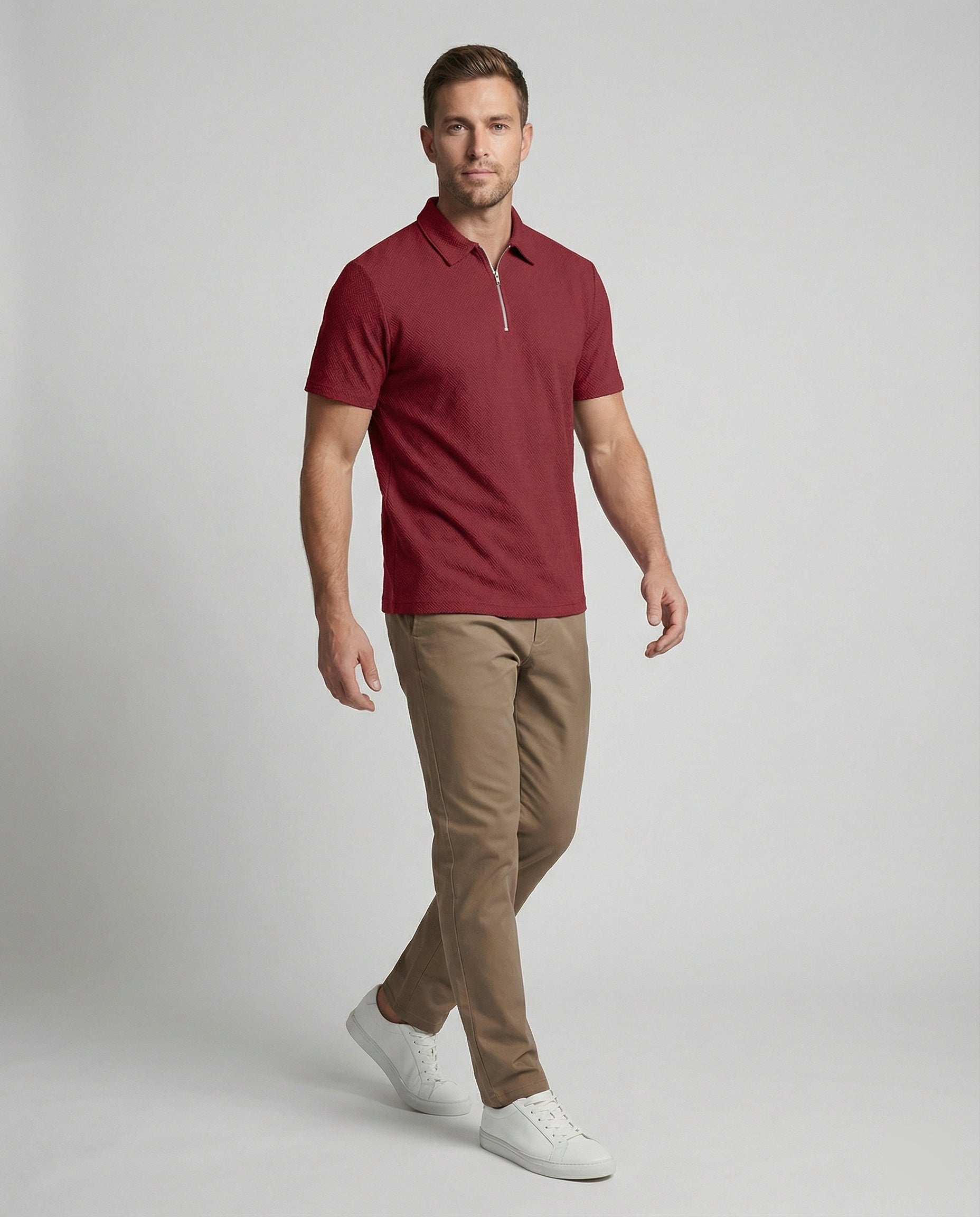 Men's polo shirt with zipper
