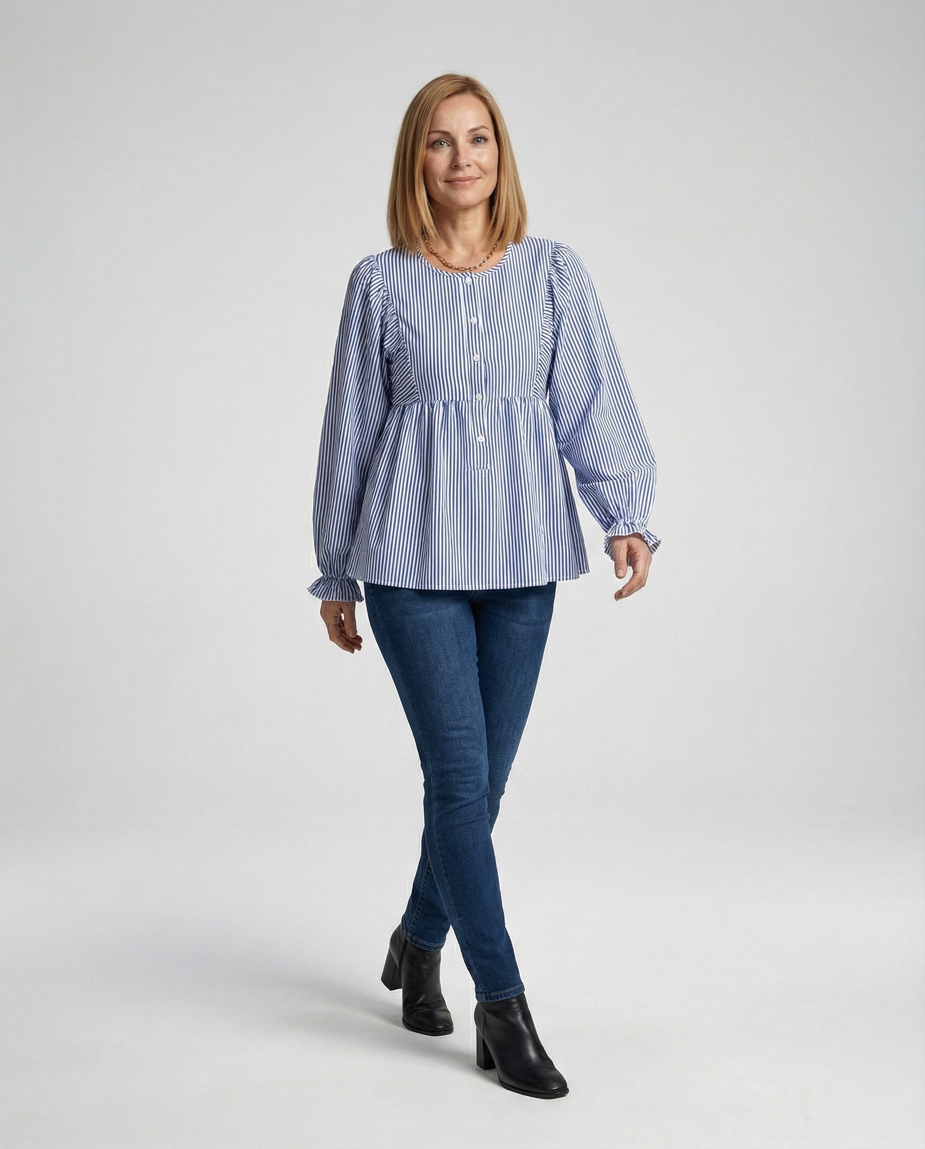 Women's Blouse Babydoll Stripes