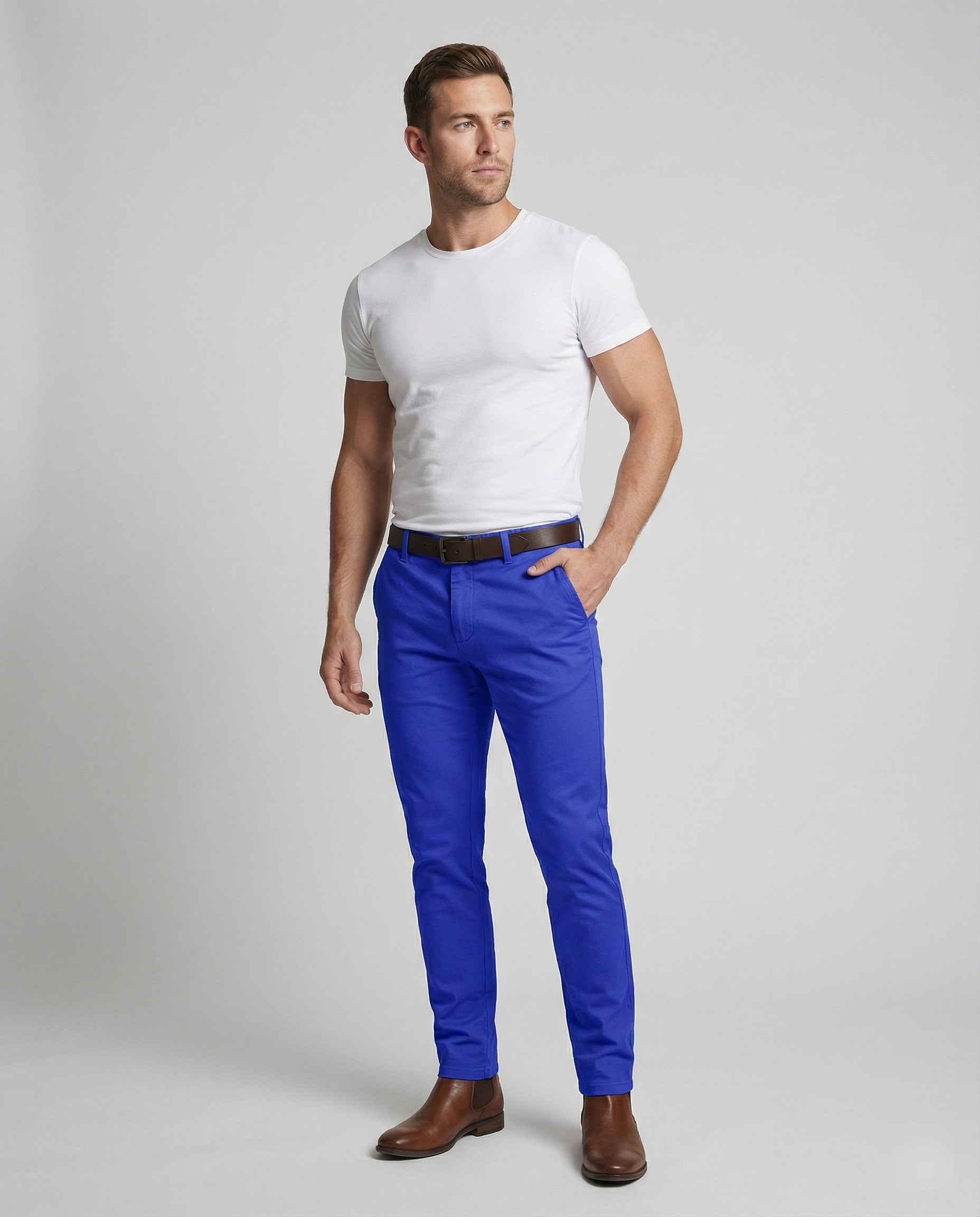 Men's Slim Fit Casual Pants Elastic