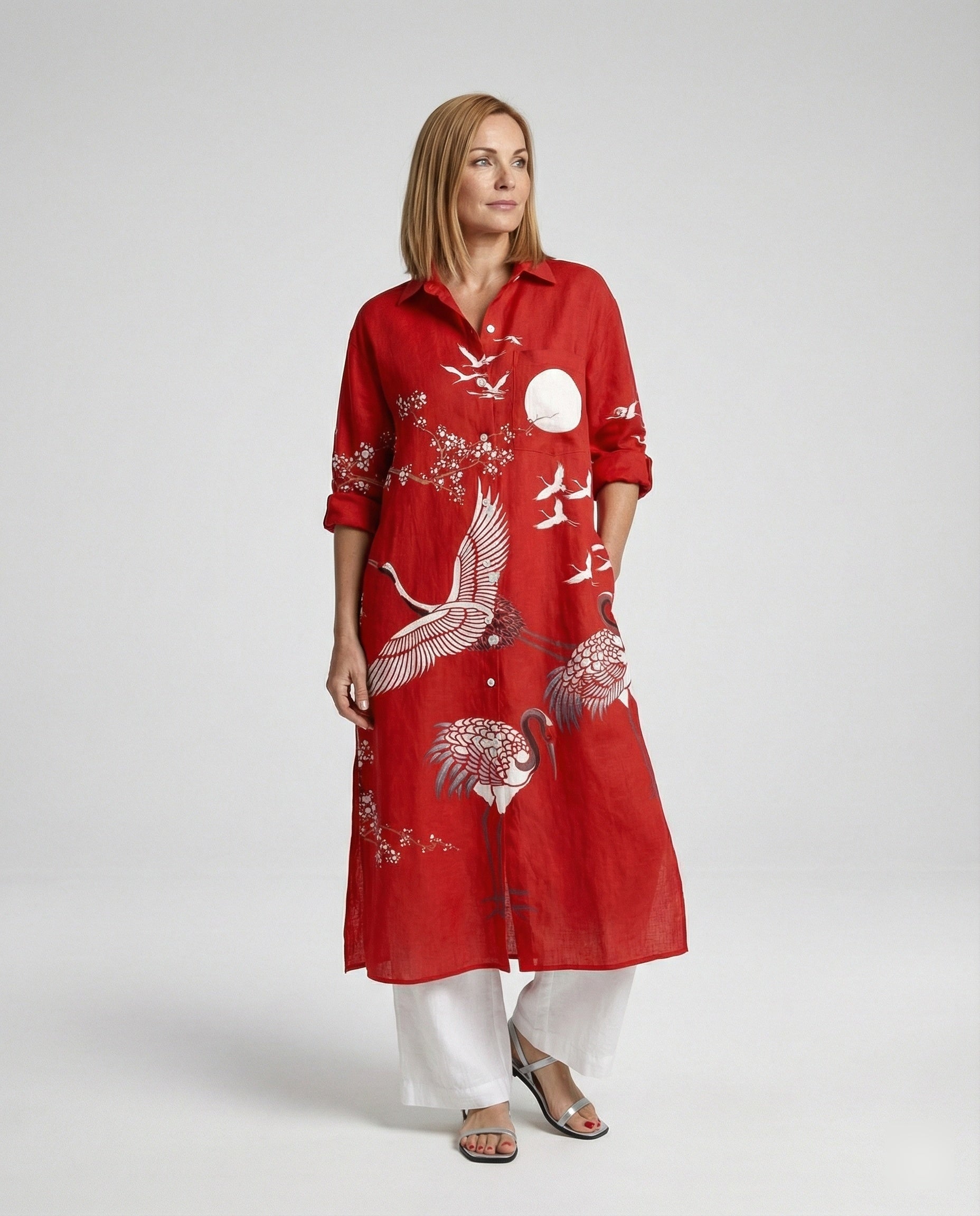 Women's Kaftan Dress Long Silk Look