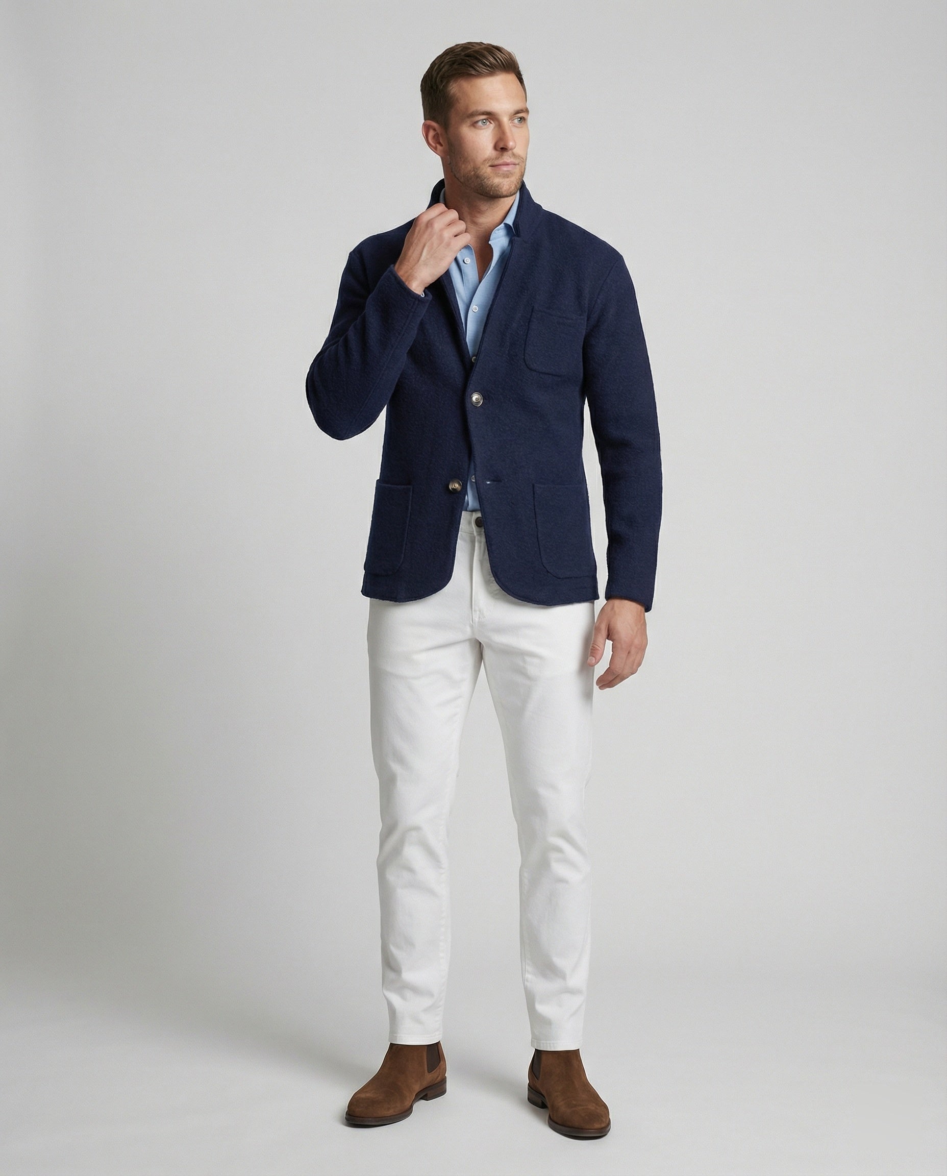 Men's elegant cardigan with practical cut and fashionable details