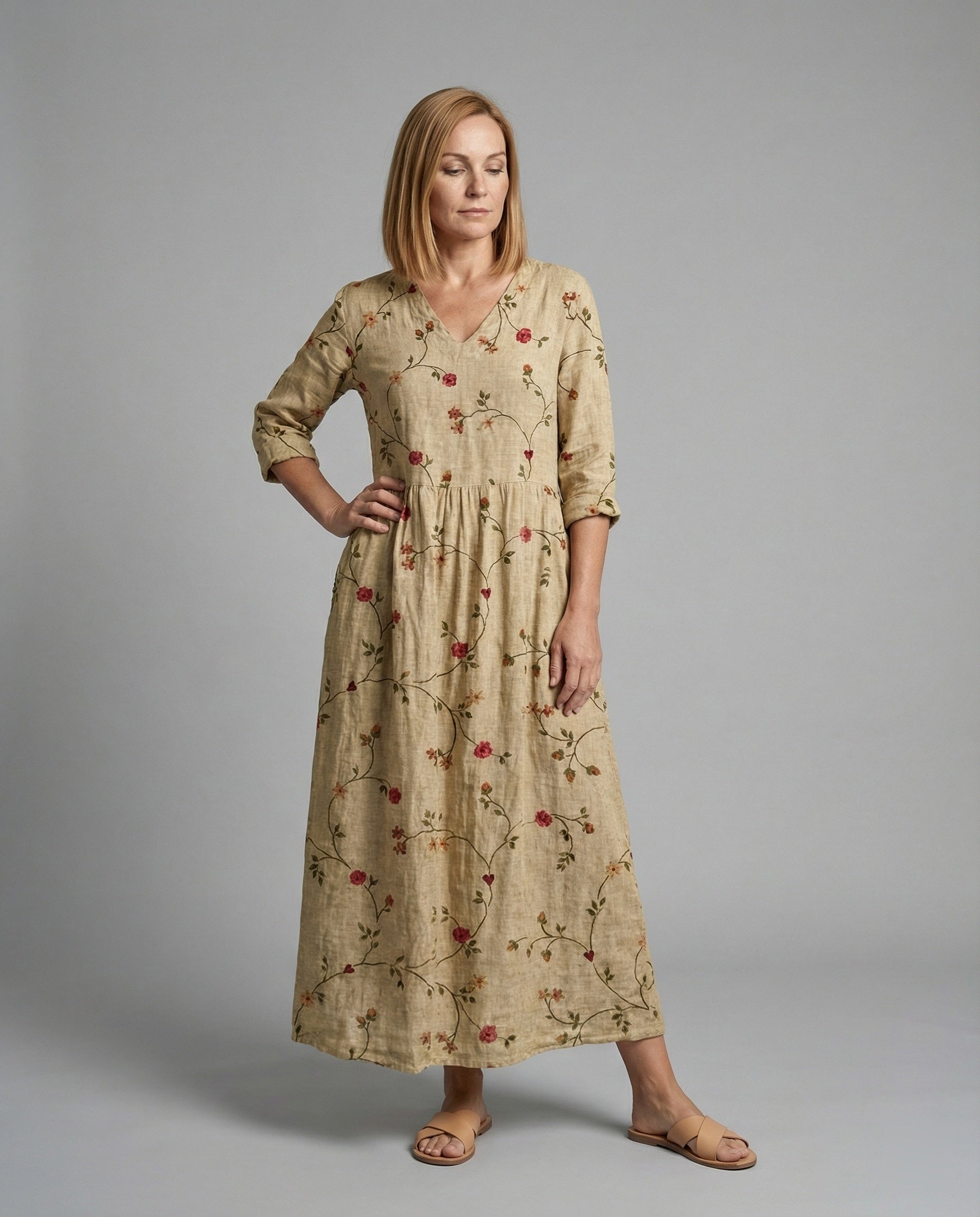 A-Line Maxi Dress Women With Pockets