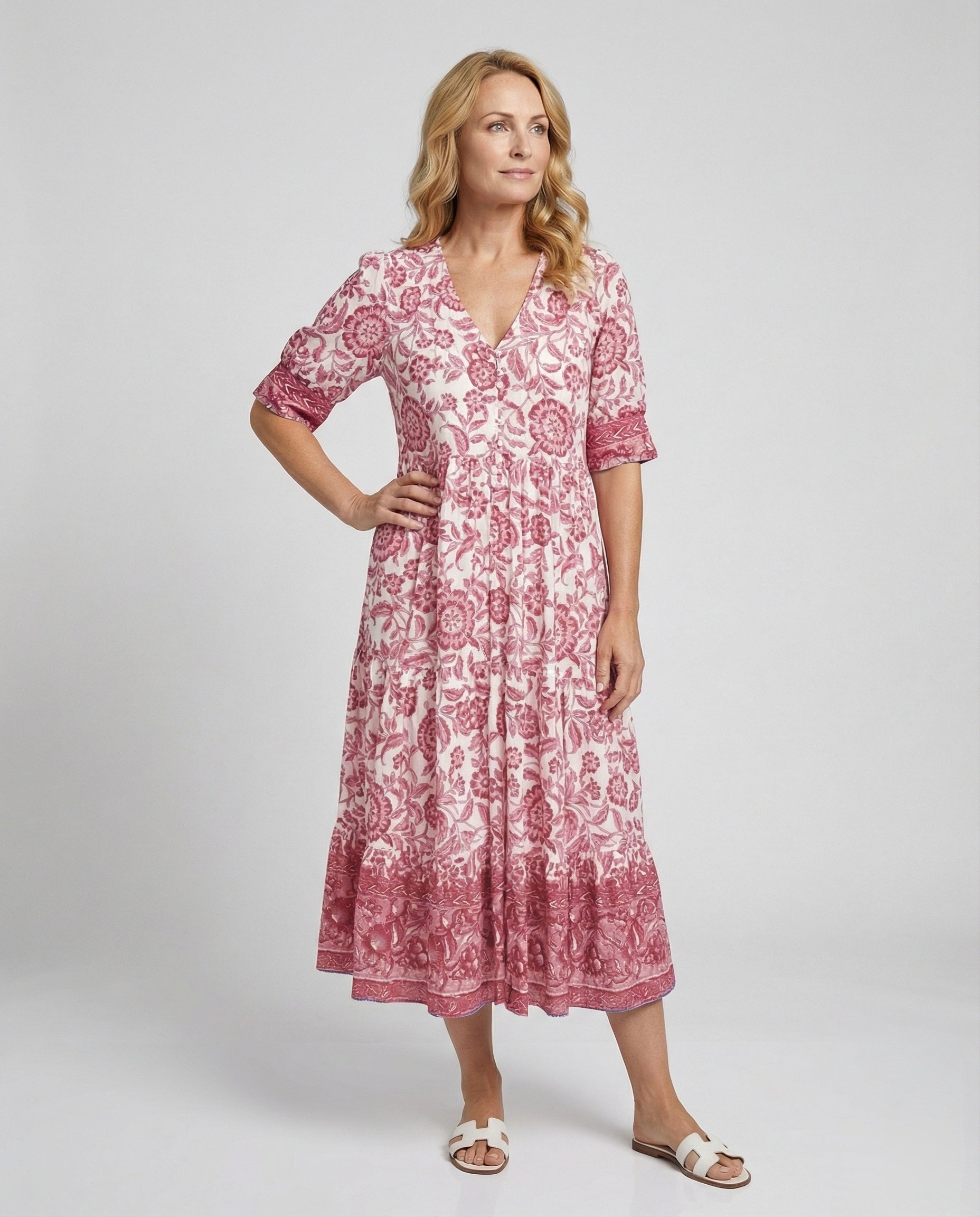 Women's Maxi Dress with Floral Pattern