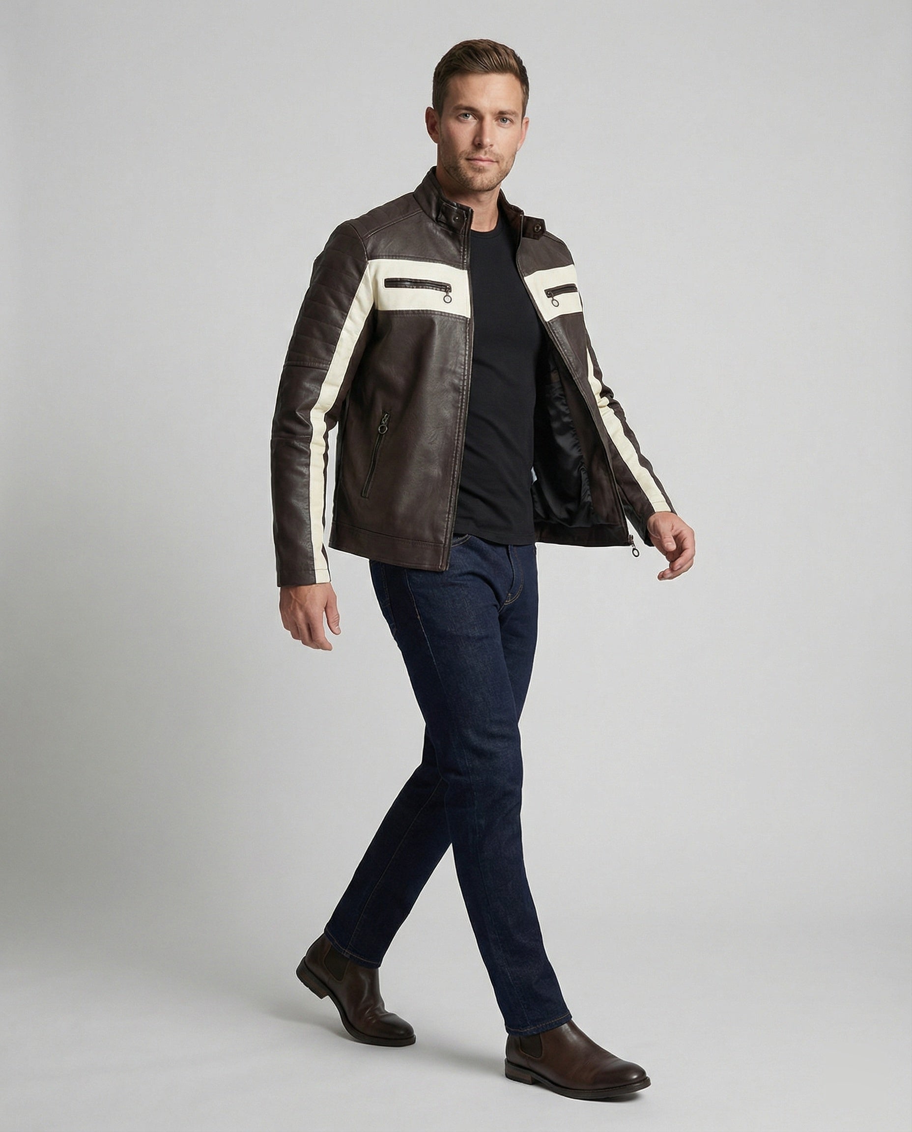 Men's Biker Jacket Men's Faux Leather