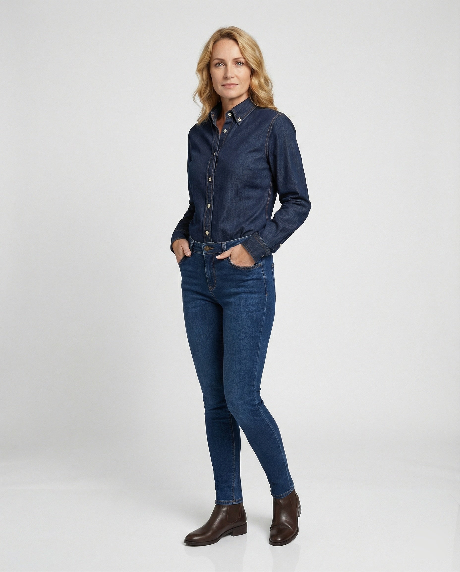 Women's Long Sleeve Shirt made of Denim