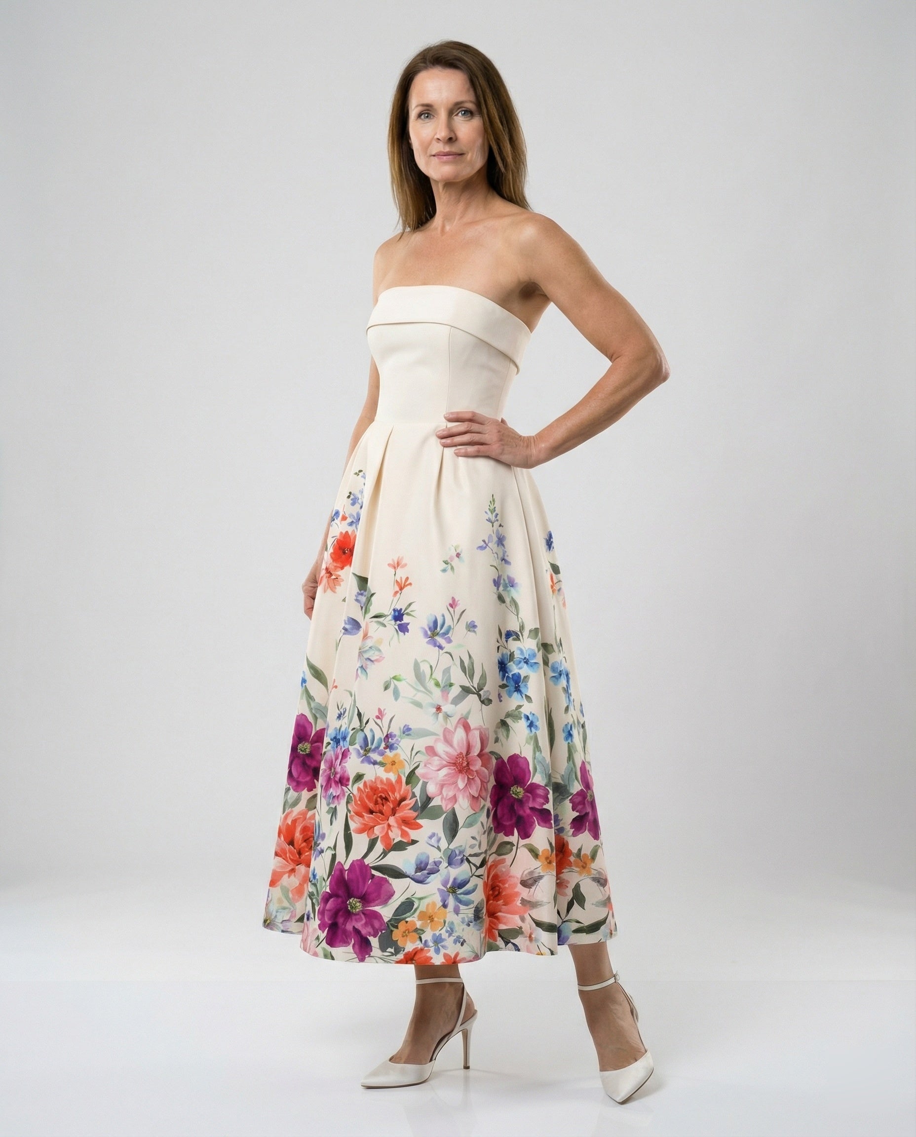 Women’s evening dress strapless with corset