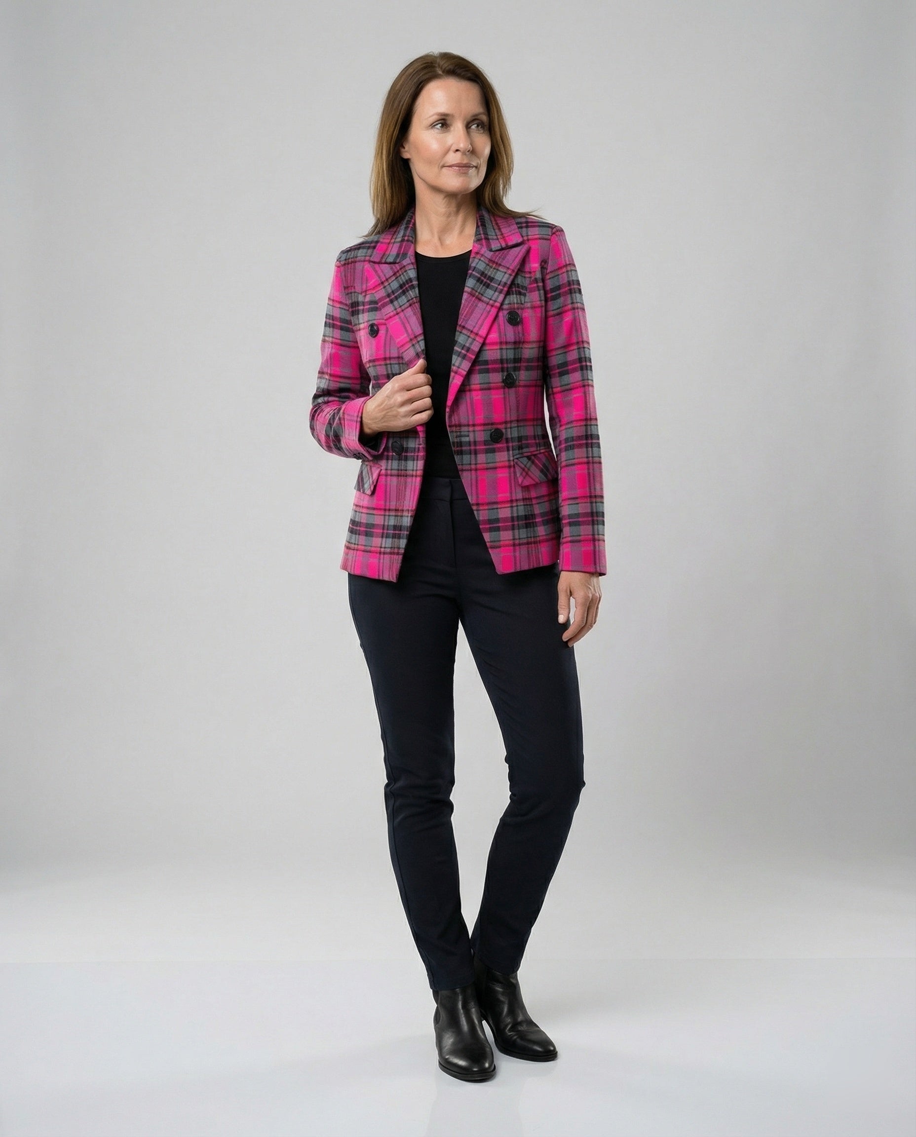Women's Checked Blazer with Modern Cut