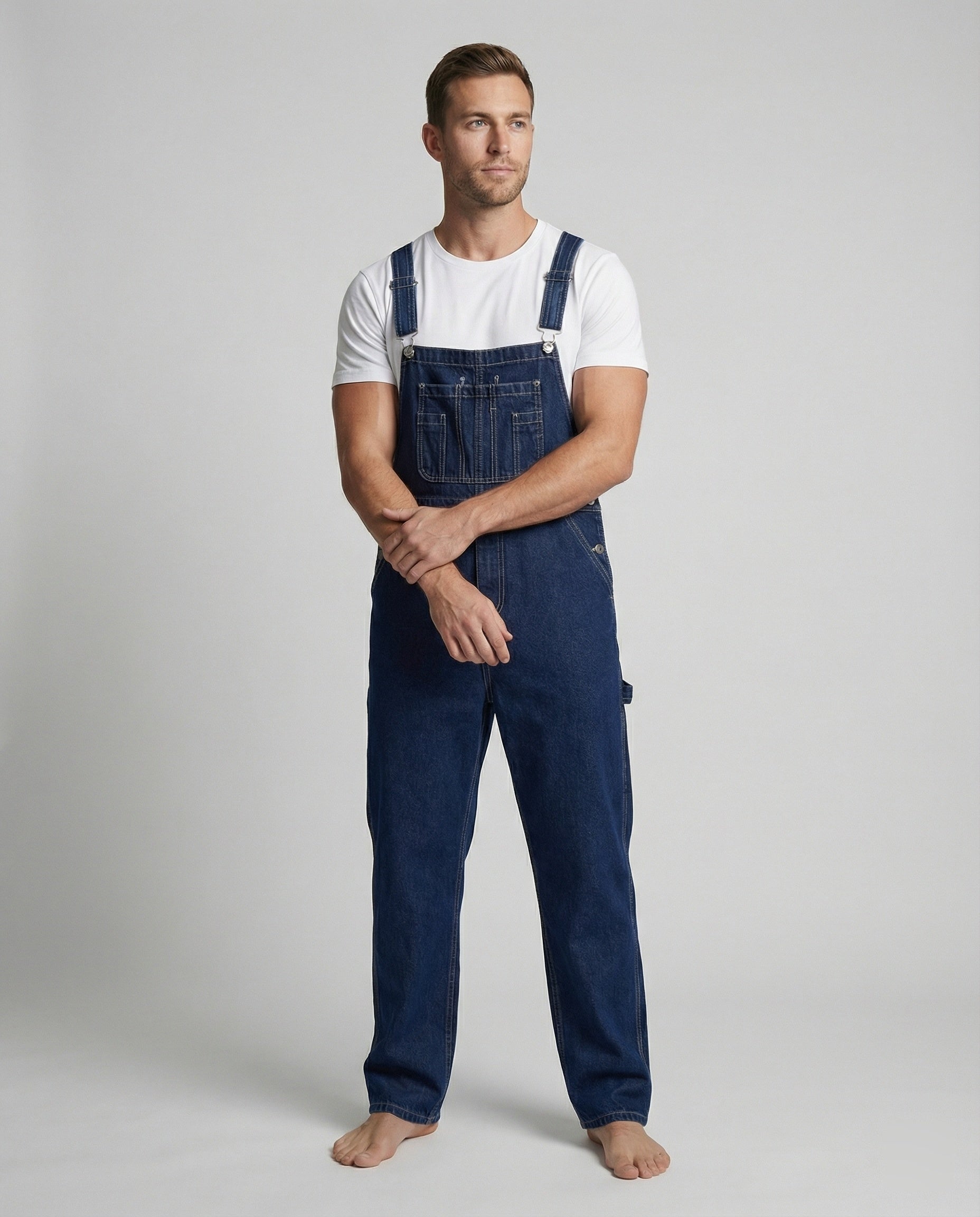 Men's Jeans Overalls with Straight Leg
