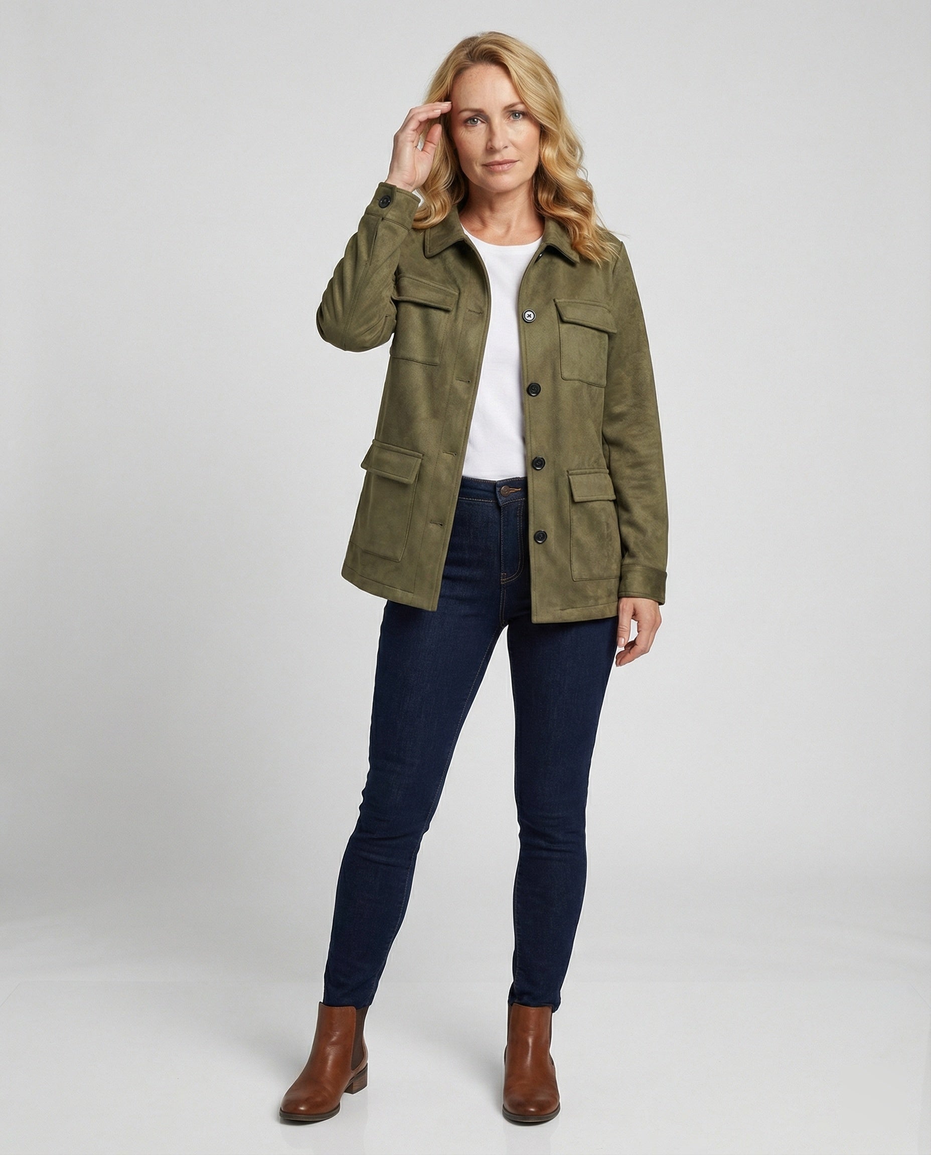 Women’s utility jacket made of suede