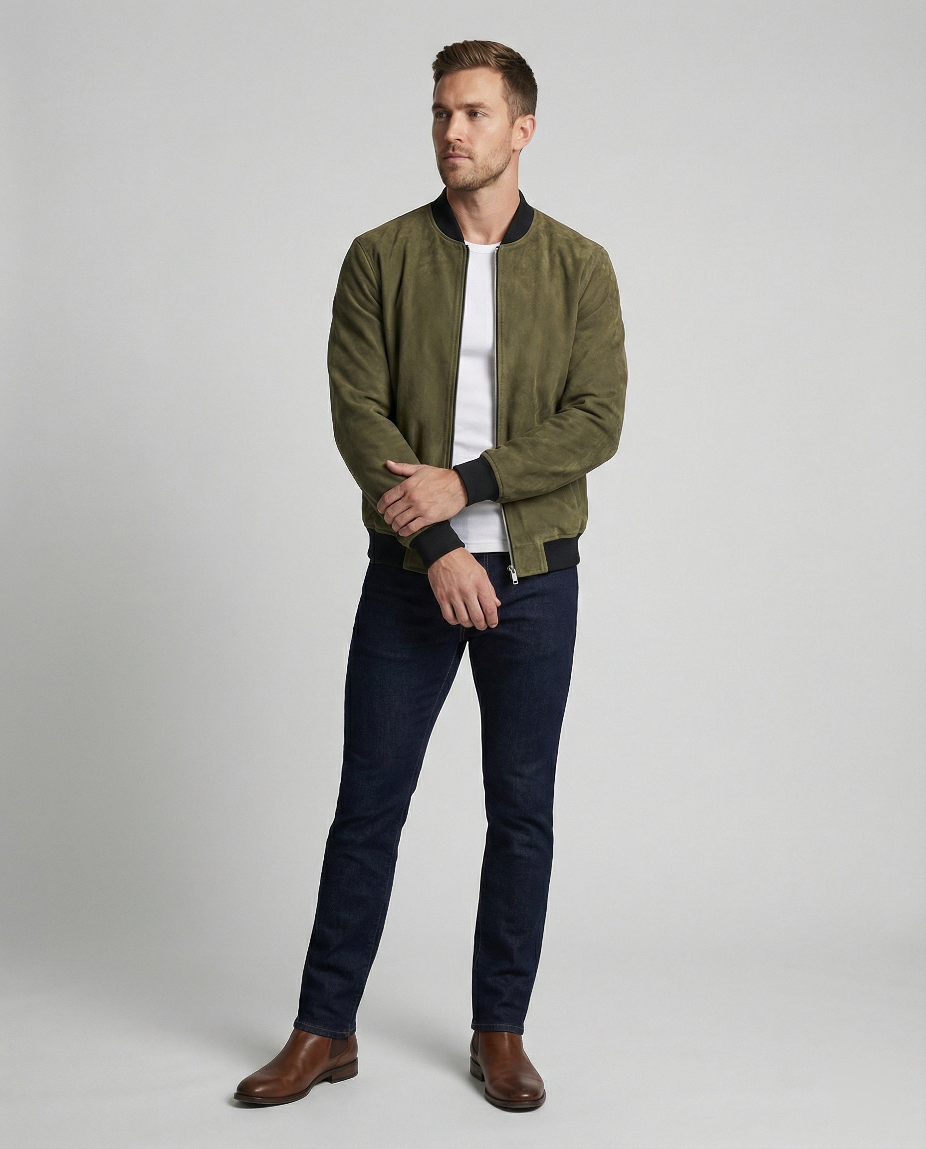 Leisurewear Men's Velour Bomber Jacket