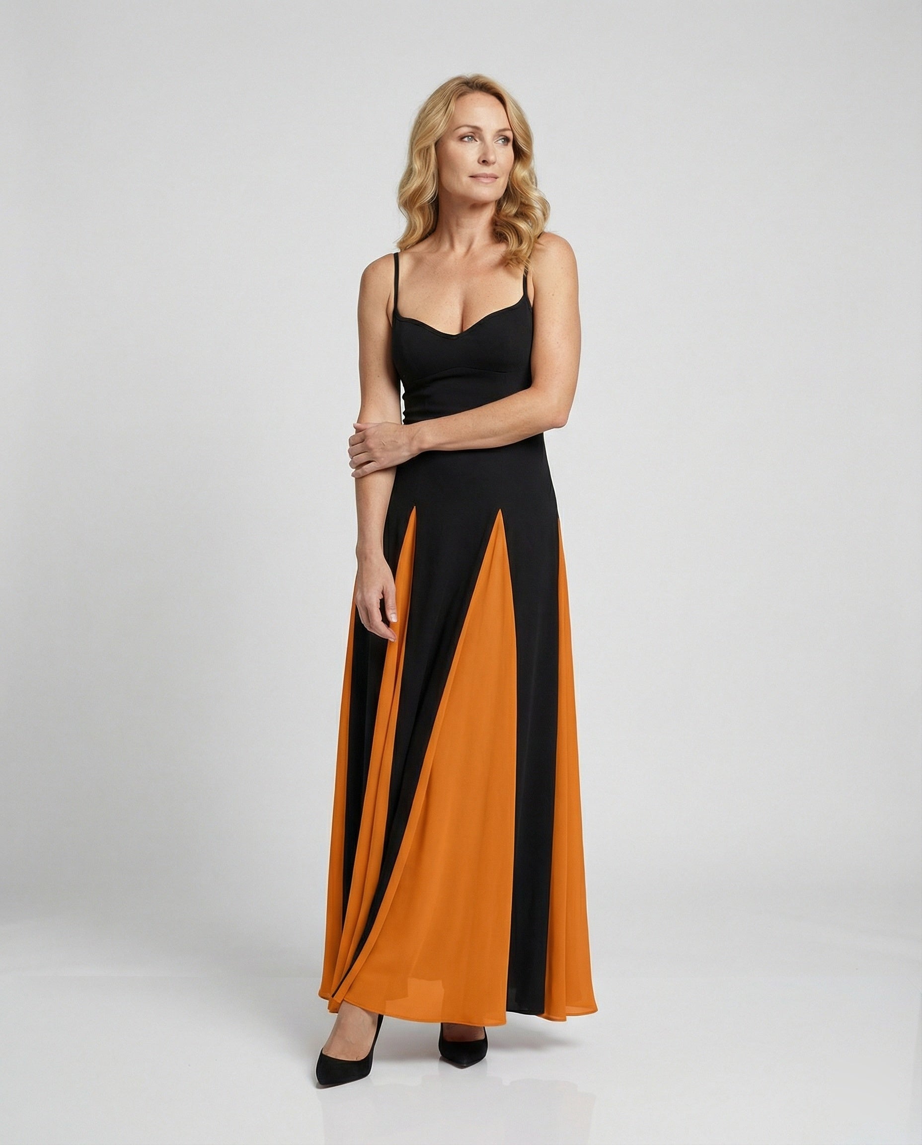 Women's evening dress long with high slit