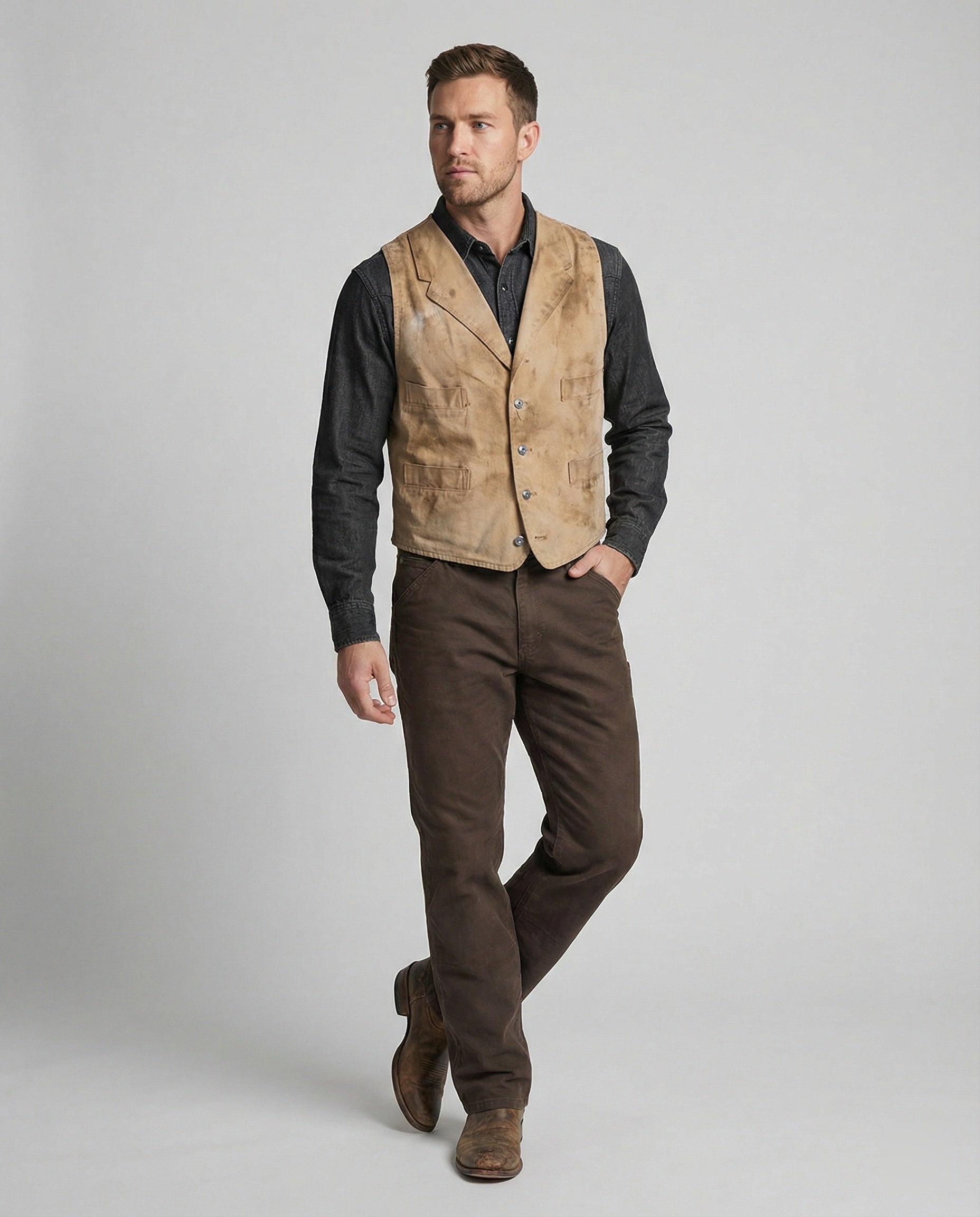 Men's Biker Jacket Leather Vest