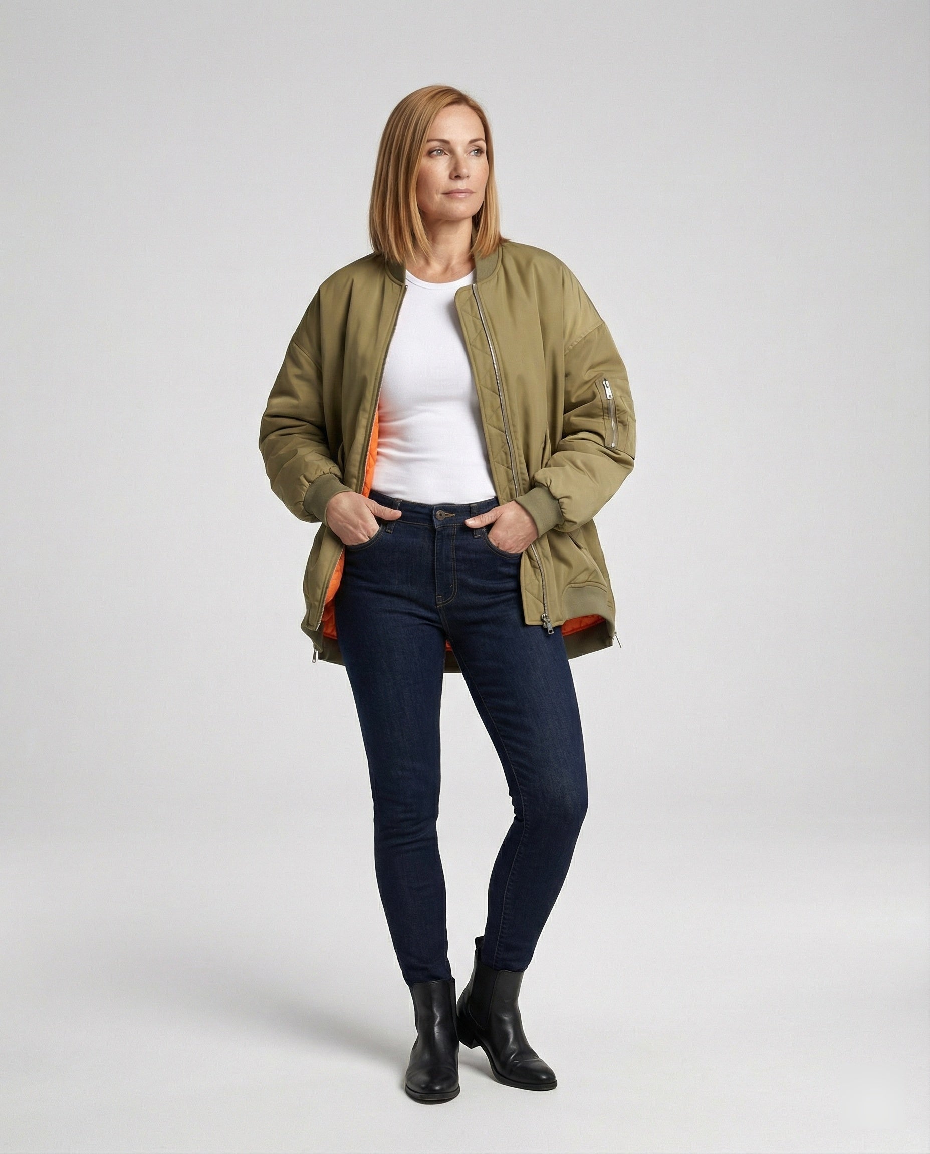 Women's padded bomber jacket