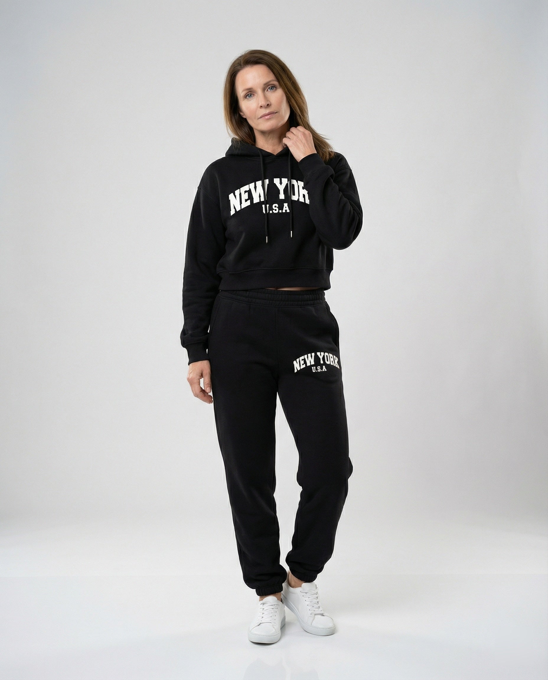Women Sweatshirt Set with College Print