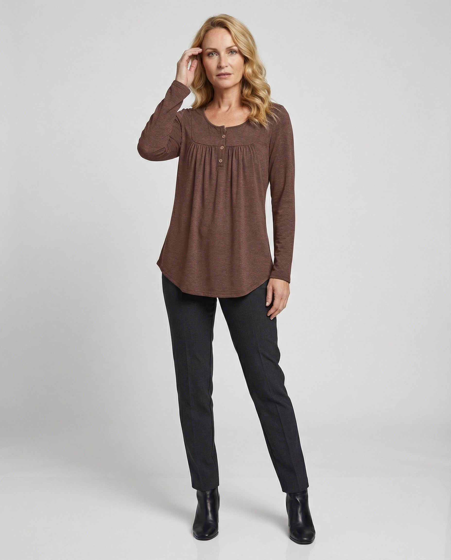 Women's Tunic Women's Long Sleeve Henley