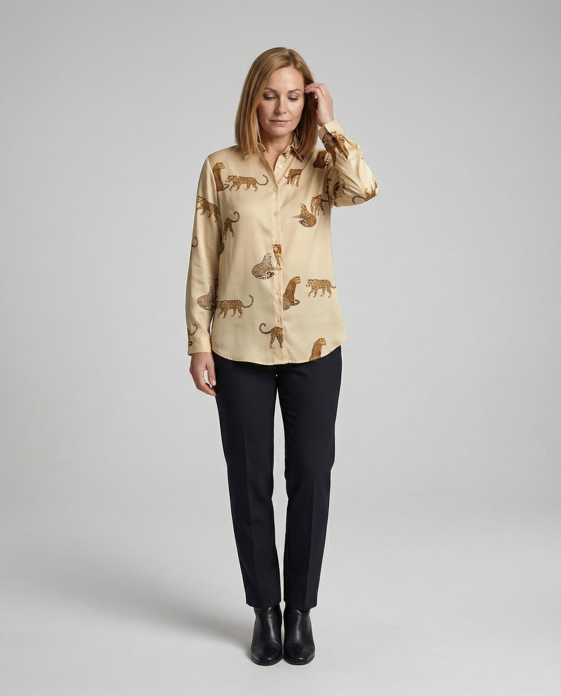 Light blouse women watercolor flowers