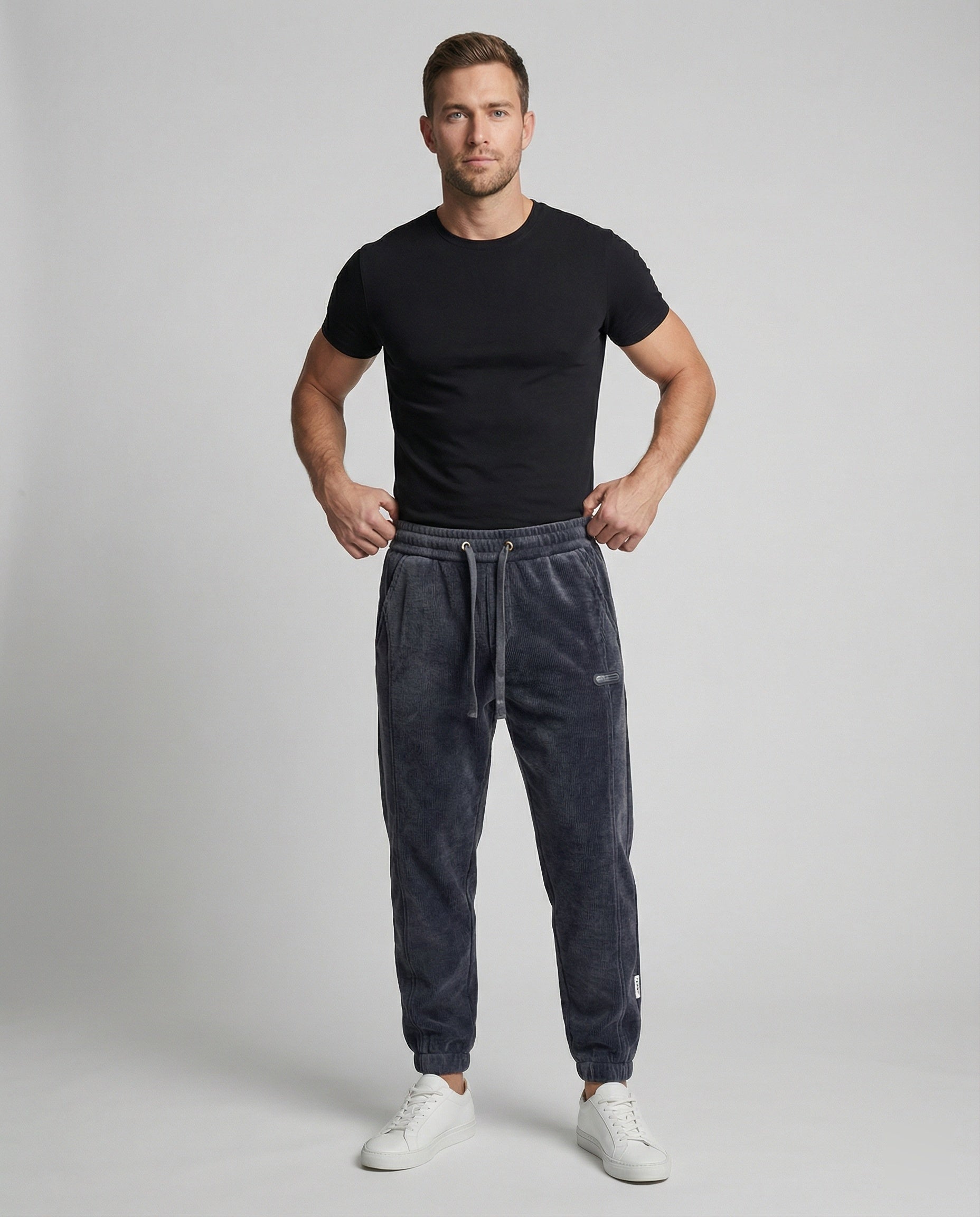 Men's Ribbed Jogging Pants Slim