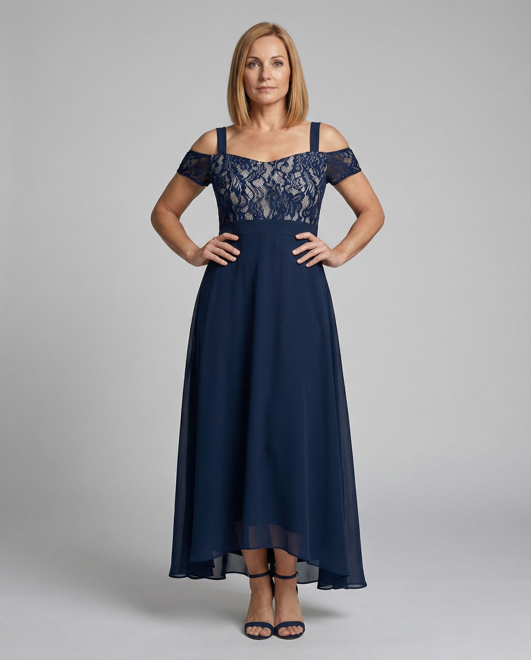 Women's Evening Dress Lace Chiffon Long