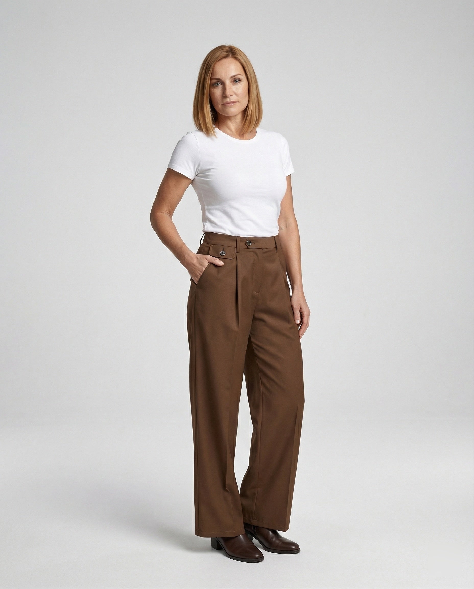 Leisurewear Women's High Waist Fabric Pants