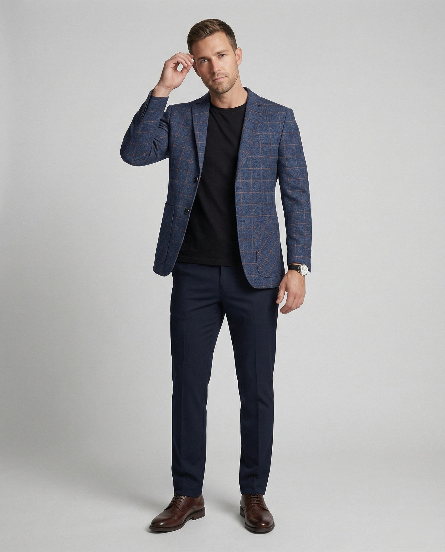 Men's Check Blazer Slim Fit Business