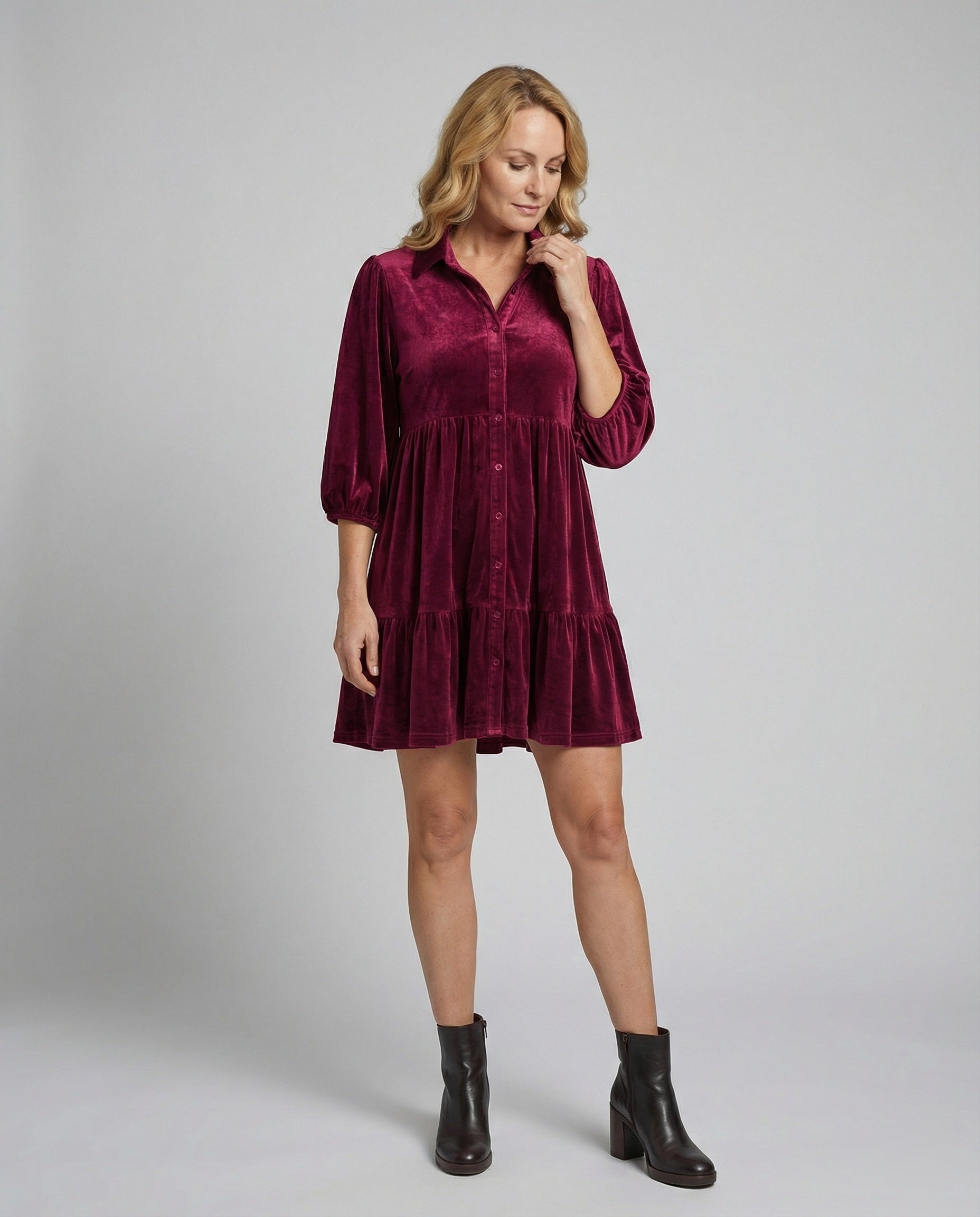 Women’s Casual Dress Velvet Babydoll
