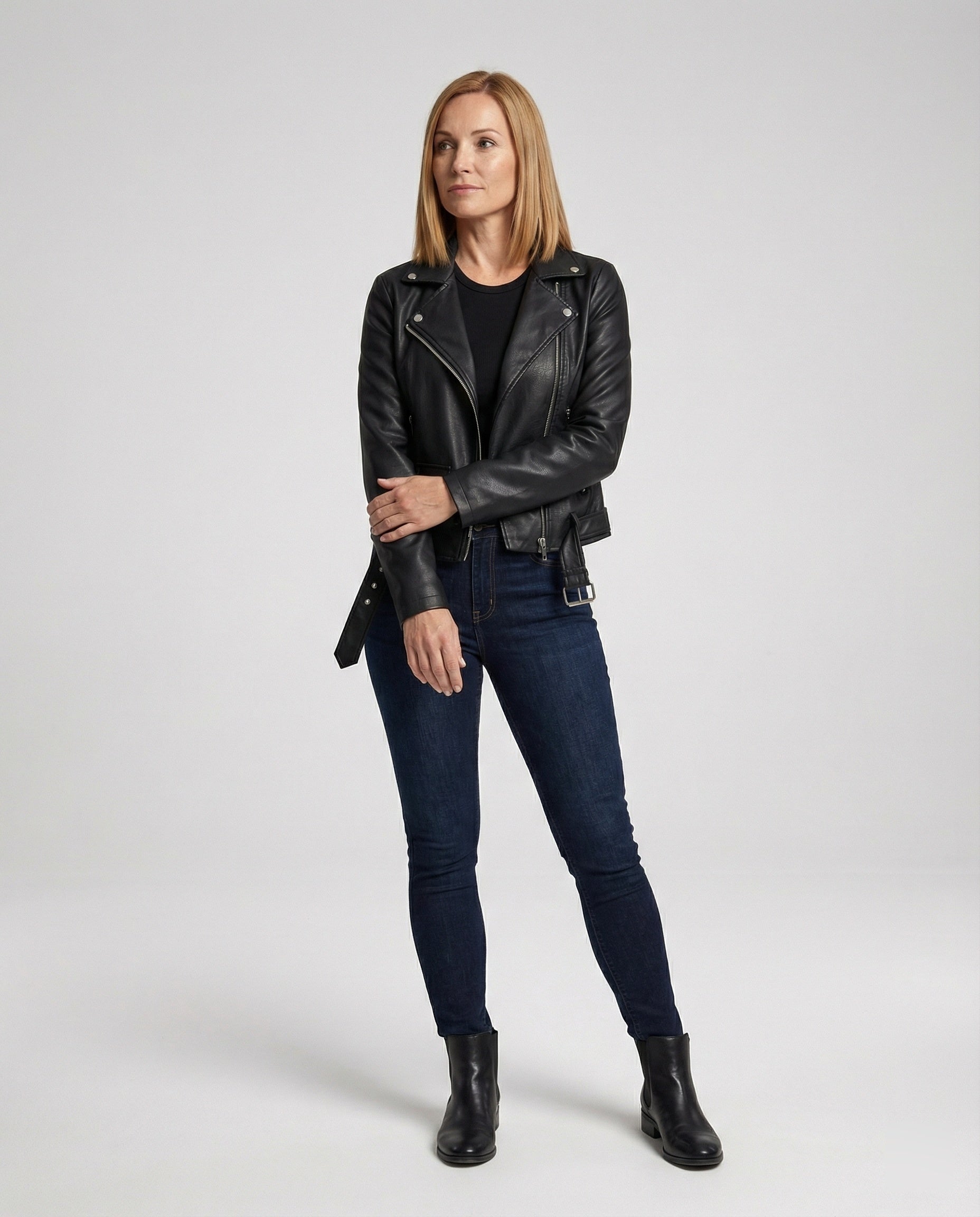 Leisurewear Women Biker Jacket Faux Leather