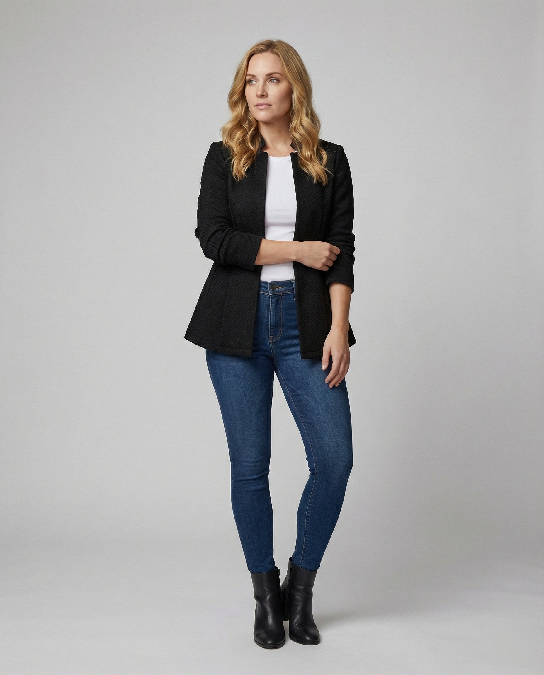Women's Blazer Sleeveless Houndstooth