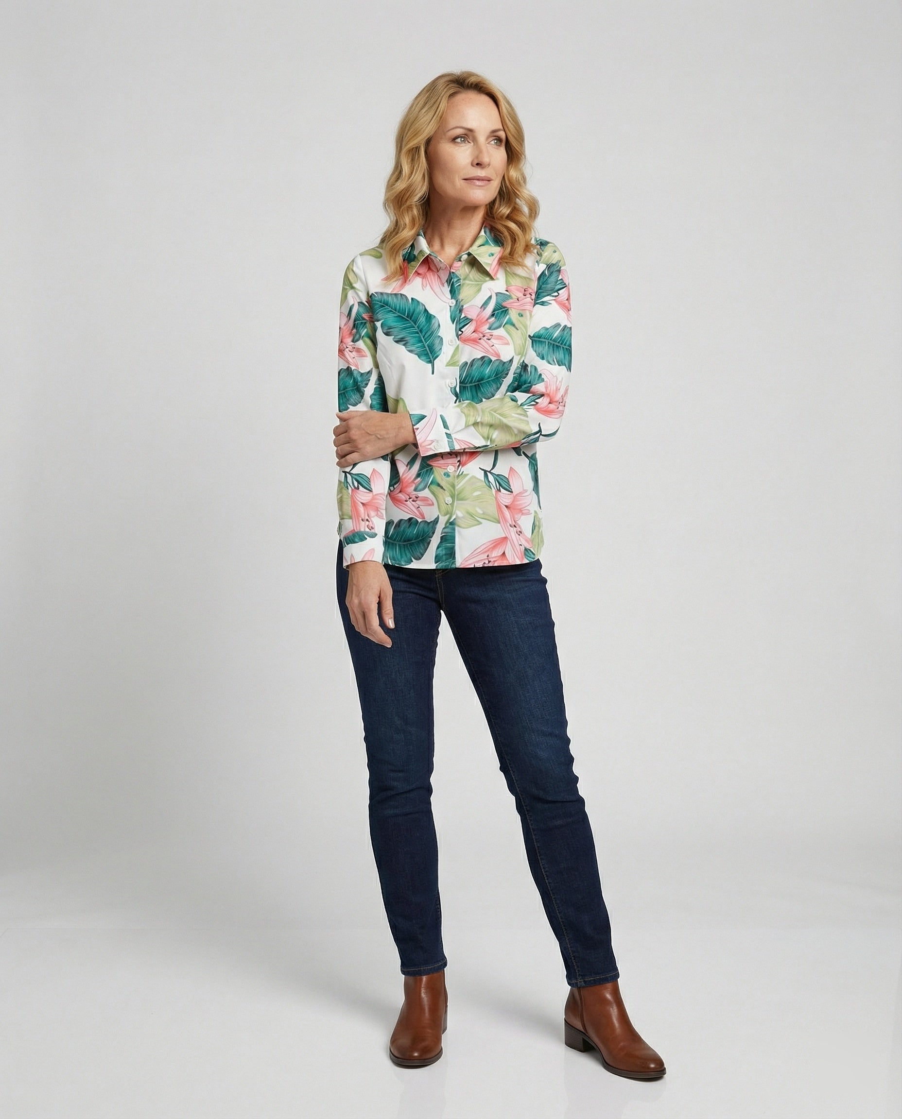 Blouse Women's Print Shirt Collar