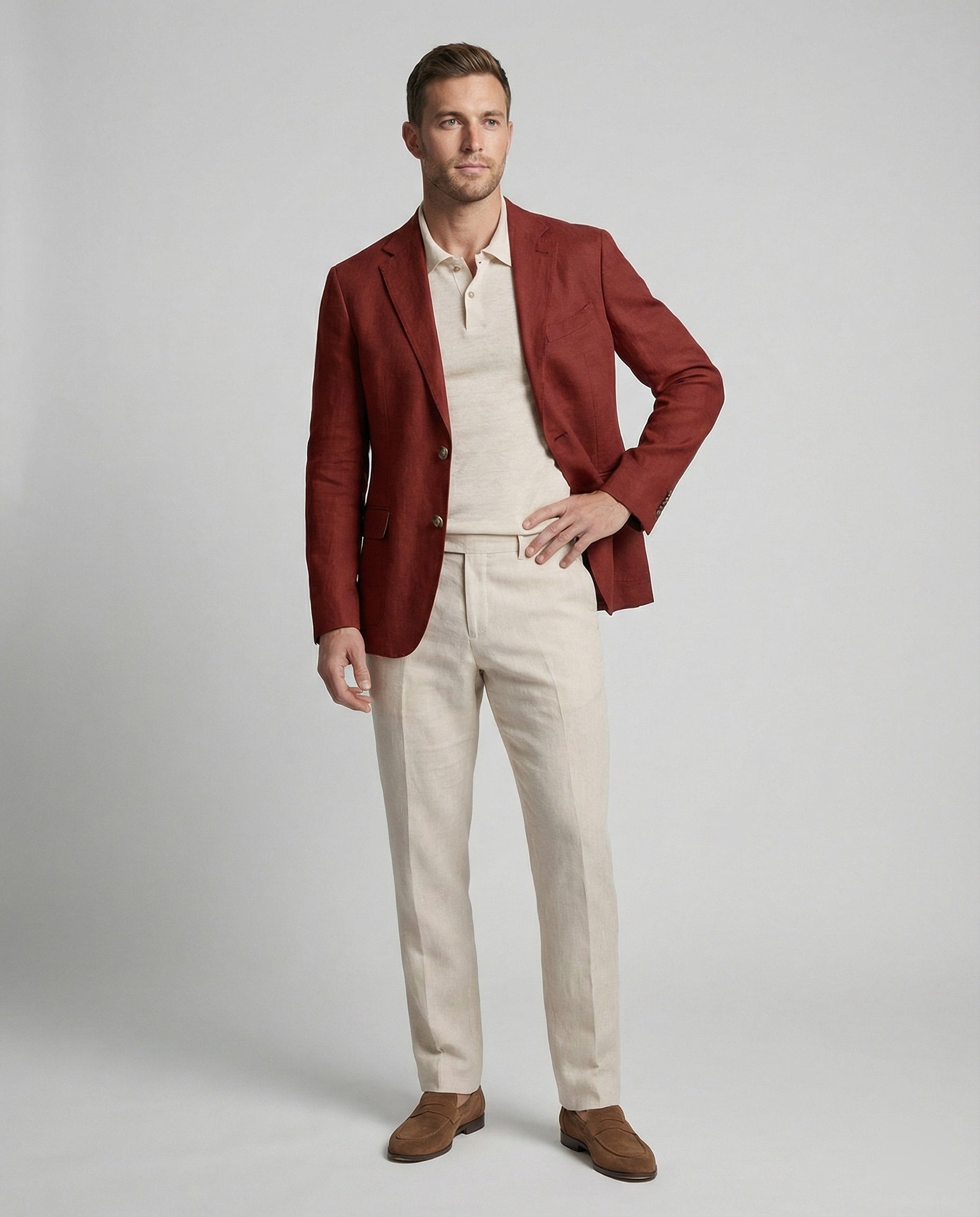 Men's Linen Blazer One Button Summer