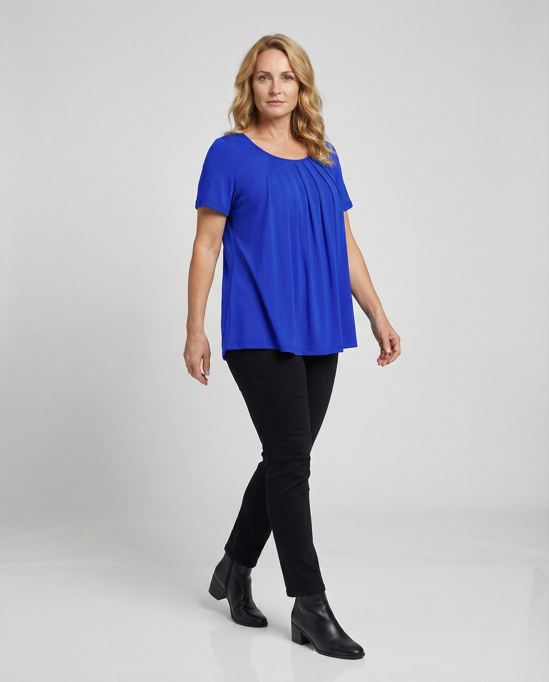 A-line tunic women with short sleeve
