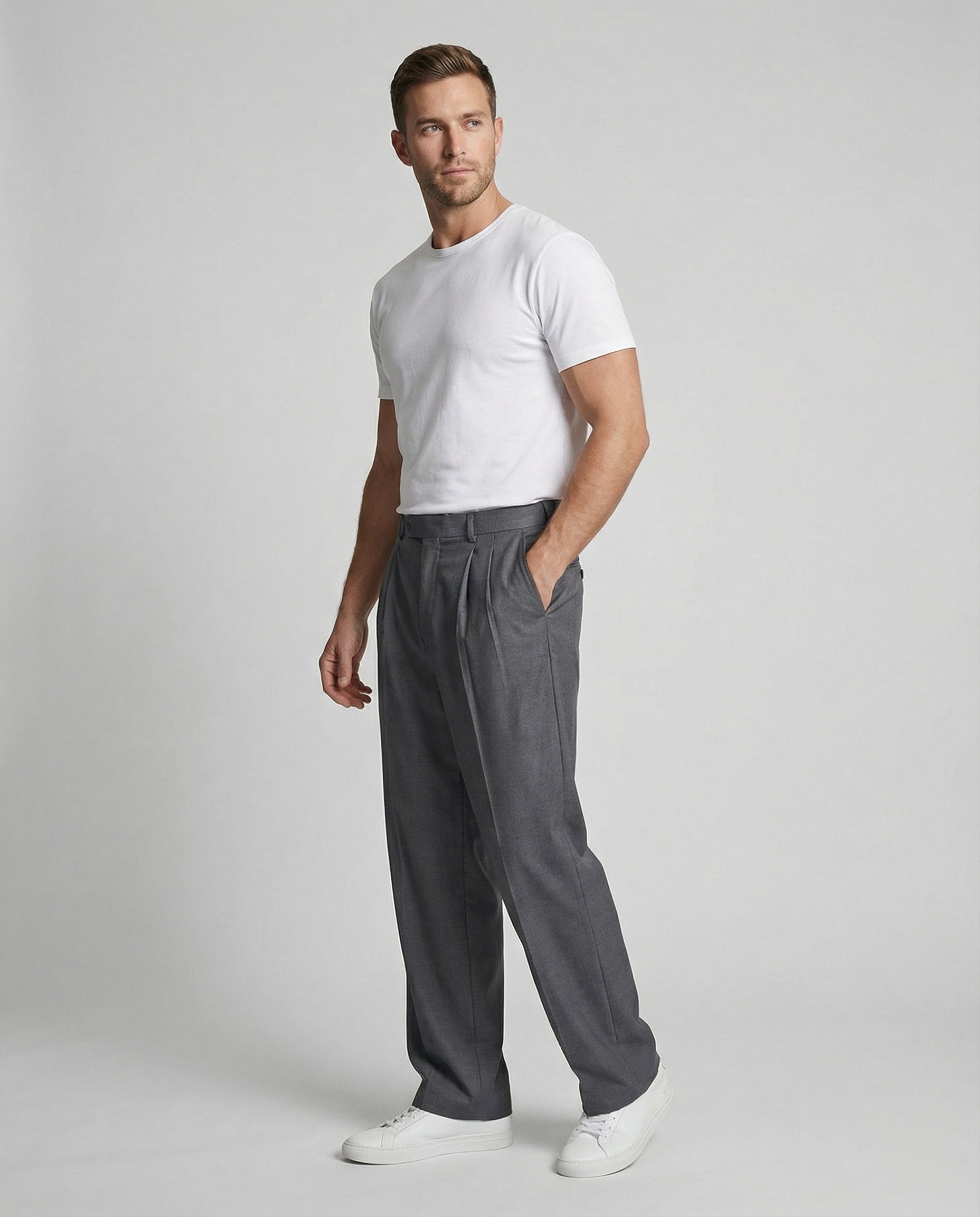 Leisurewear Men's Pleated Trousers Wide