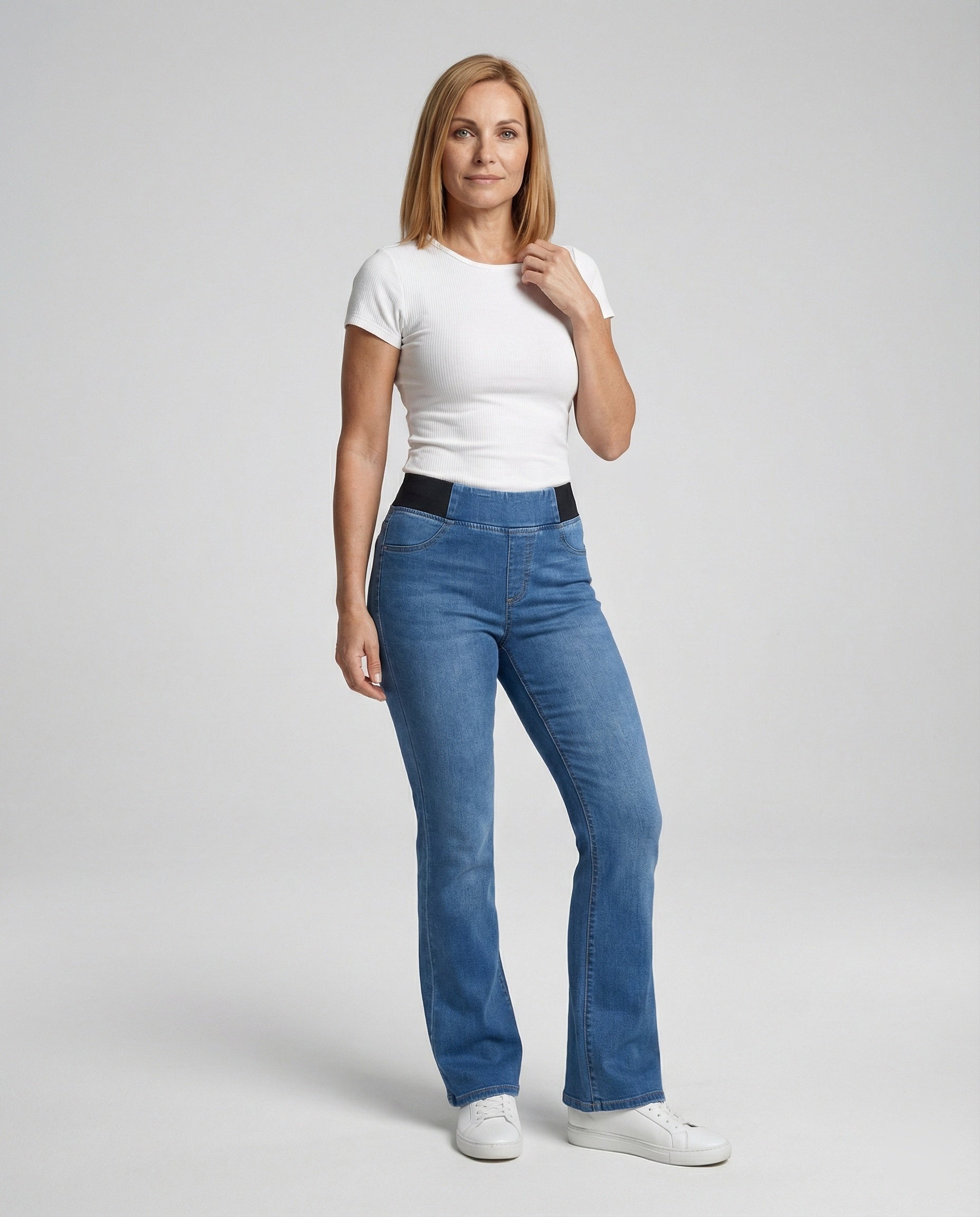 Women's Flared Jeans High Waist with Comfort Waistband